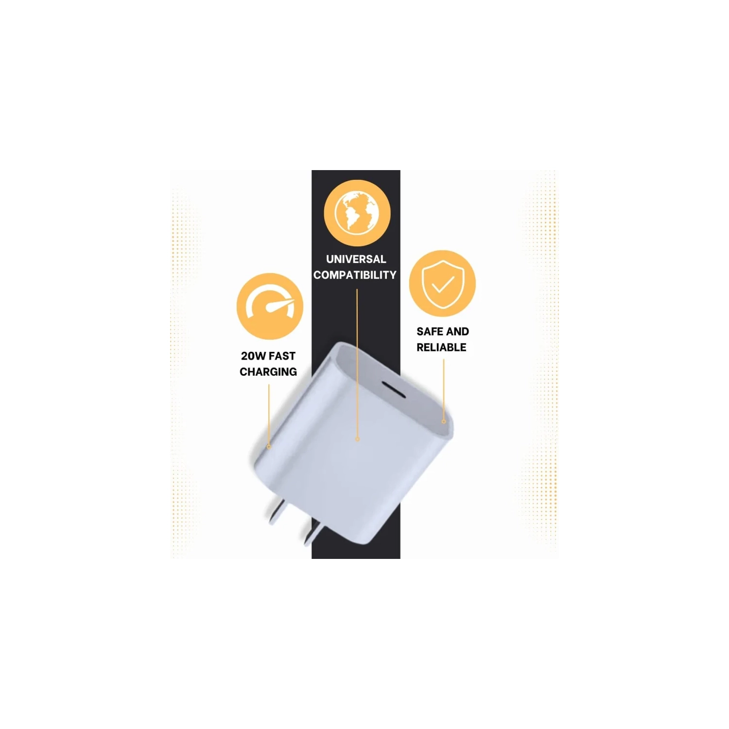 20W Fast Charging USB Type-C to Lightning Phone Charger for iPhone 11, 12, 13 - Quick, Efficient, Portable, High-Speed, Universal, Smart, Safe,