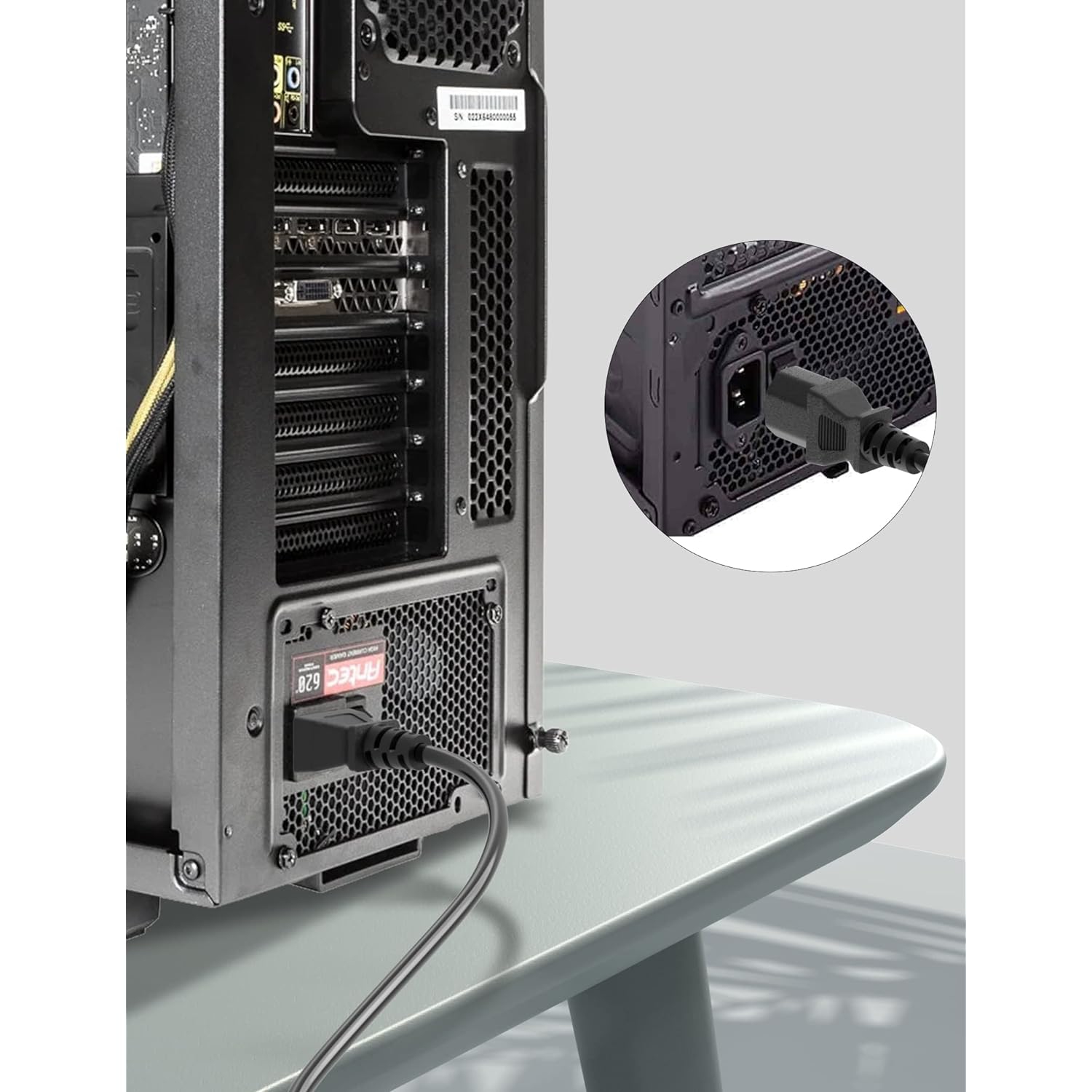 10ft 18AWG Cordon d'alimentation pour ordinateur : NEMA 5-15P à C13 – Cordon d’alimentation c.a. pour téléviseur, ordinateur, moniteur PC – Samsung,