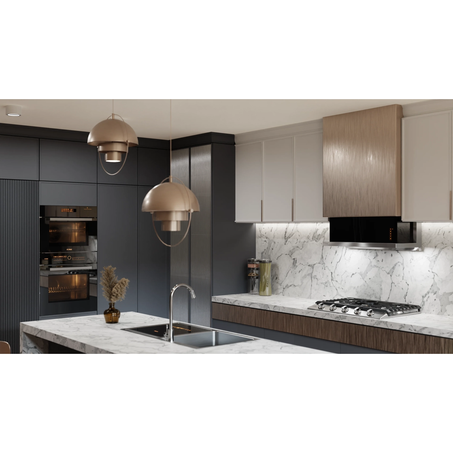 FOTILE BIG3610 36" Insert Range Hood 1200 CFMs with Touchscreen, 3 Speed-settings Boost Mode, Motion Control, Auto Height Adjustment, Delay Shutoff,