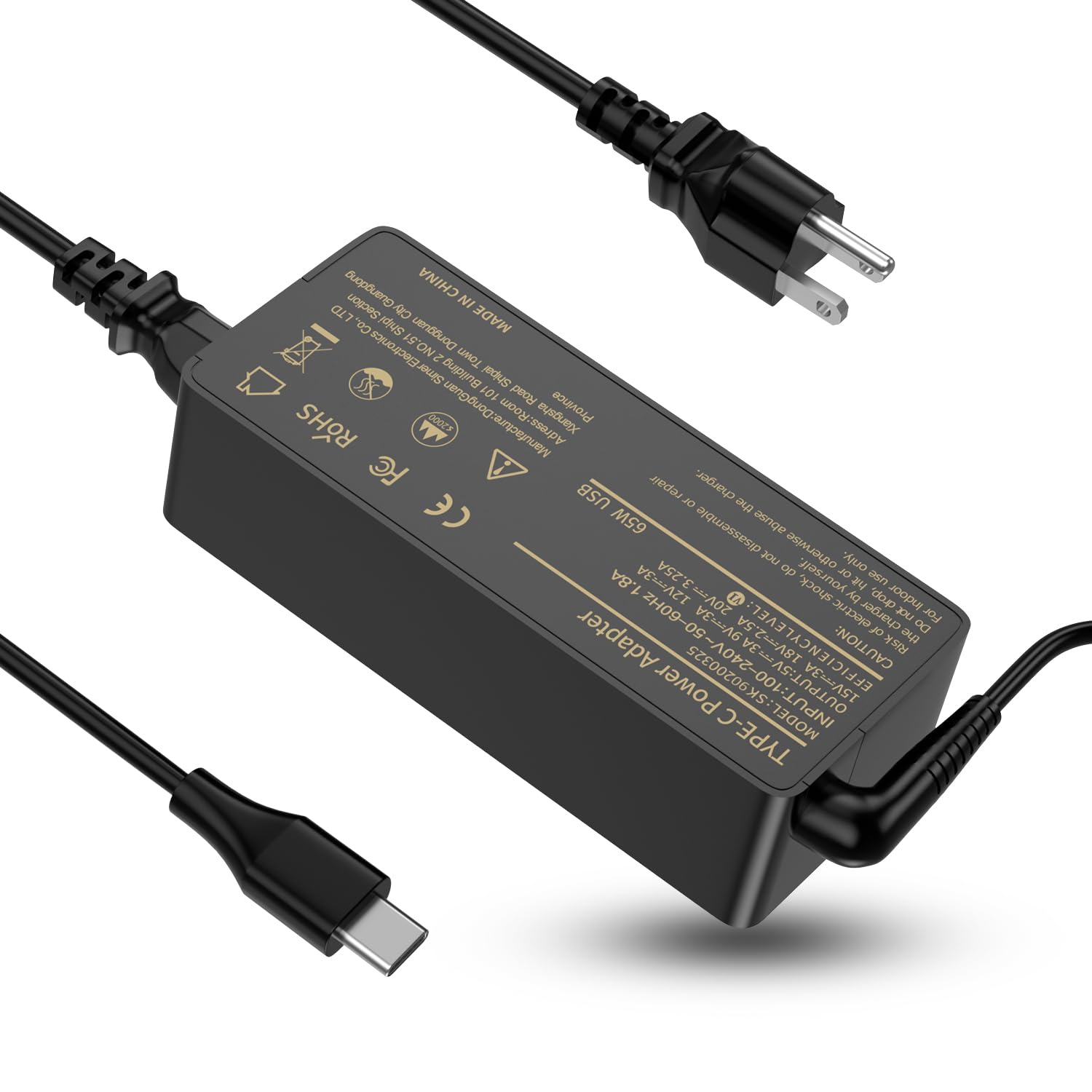 Universal 65W 45W USB-C Chromebook Charger: Type C Power Adapter Cord Compatible with Lenovo and Almost Any USB C Device
