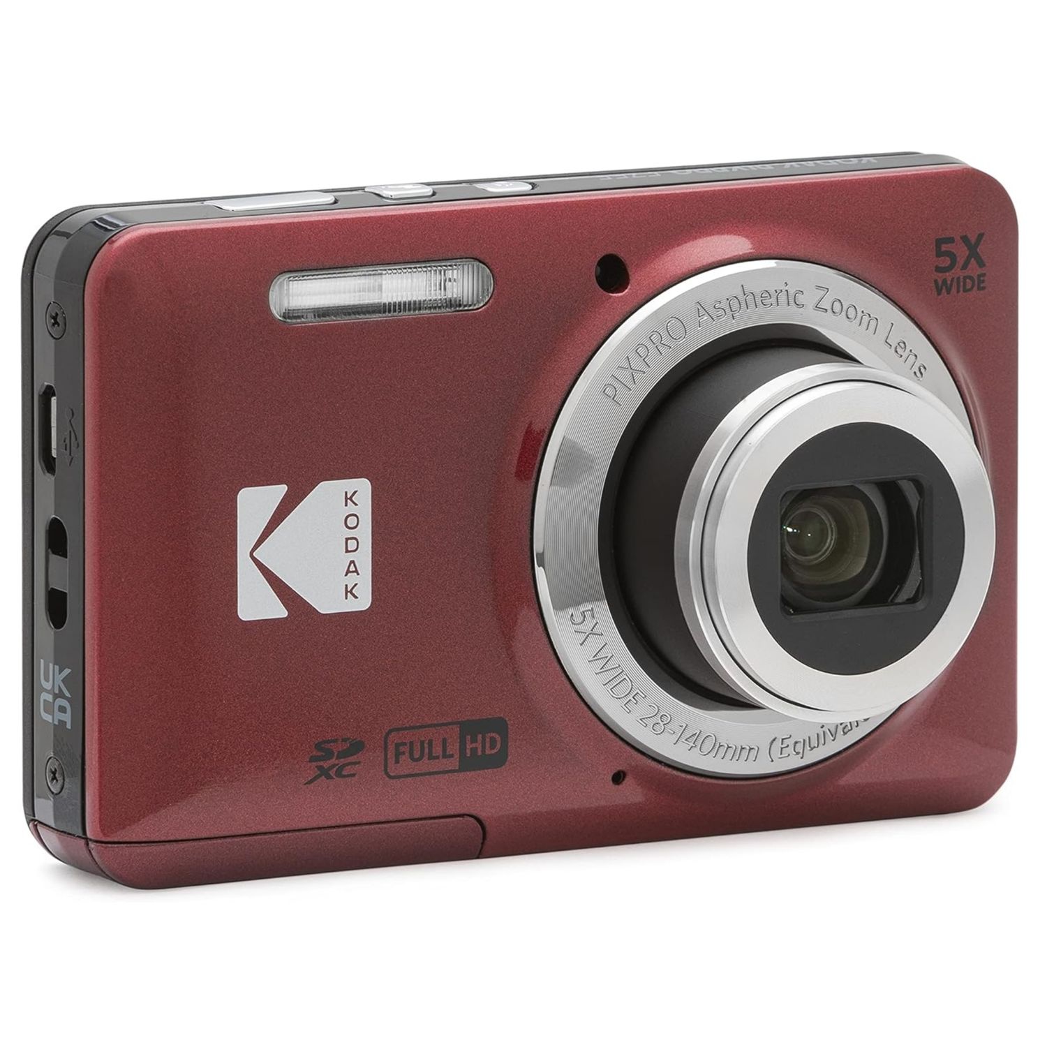 App. Photo num. PIXPRO FZ55-RD 16&nbsp;Mpx à zoom optique 5X caméra grand-angle 28&nbsp;mm HD intégrale 1080P pour blogues vidéo ACL 2,7 po de KODAK