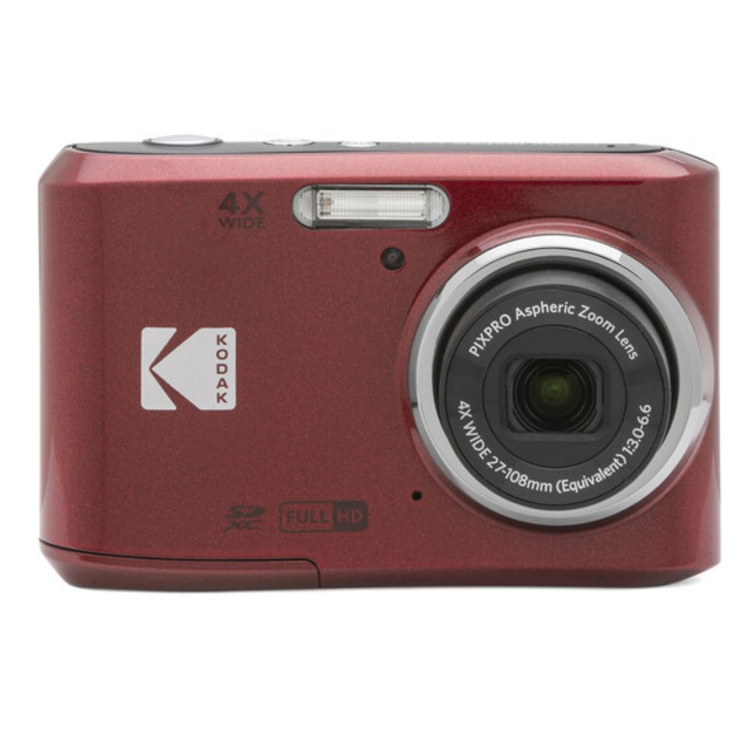 KODAK PIXPRO FZ45-RD 16MP Digital Camera 4X Optical Zoom 27mm Wide Angle 1080P Full HD Video 2.7" LCD Vlogging Camera (Red)