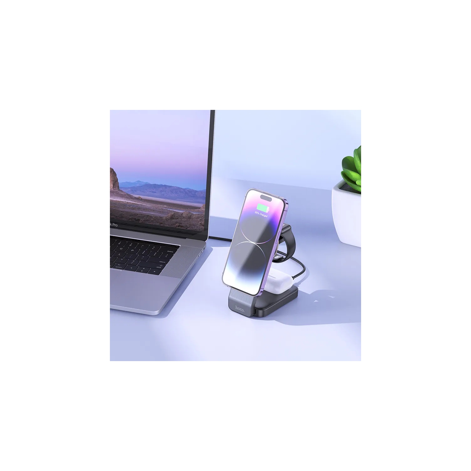 3 in 1 Foldable Qi Fast Magnetic MagSafe Wireless Charger Stand Dock Station for iPhone AirPods Apple Watch