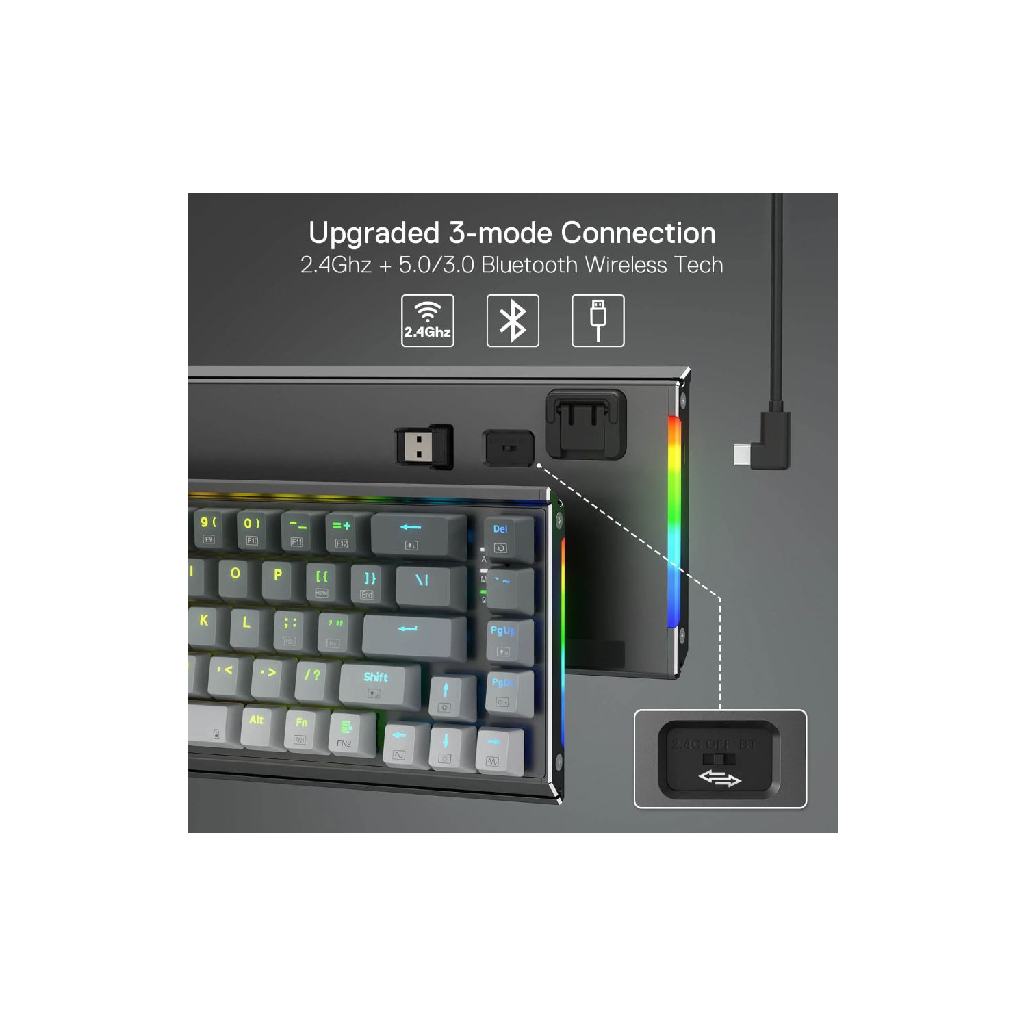 Redragon K641 SHACO PRO clavier mécanique RVB en aluminium à 60 %