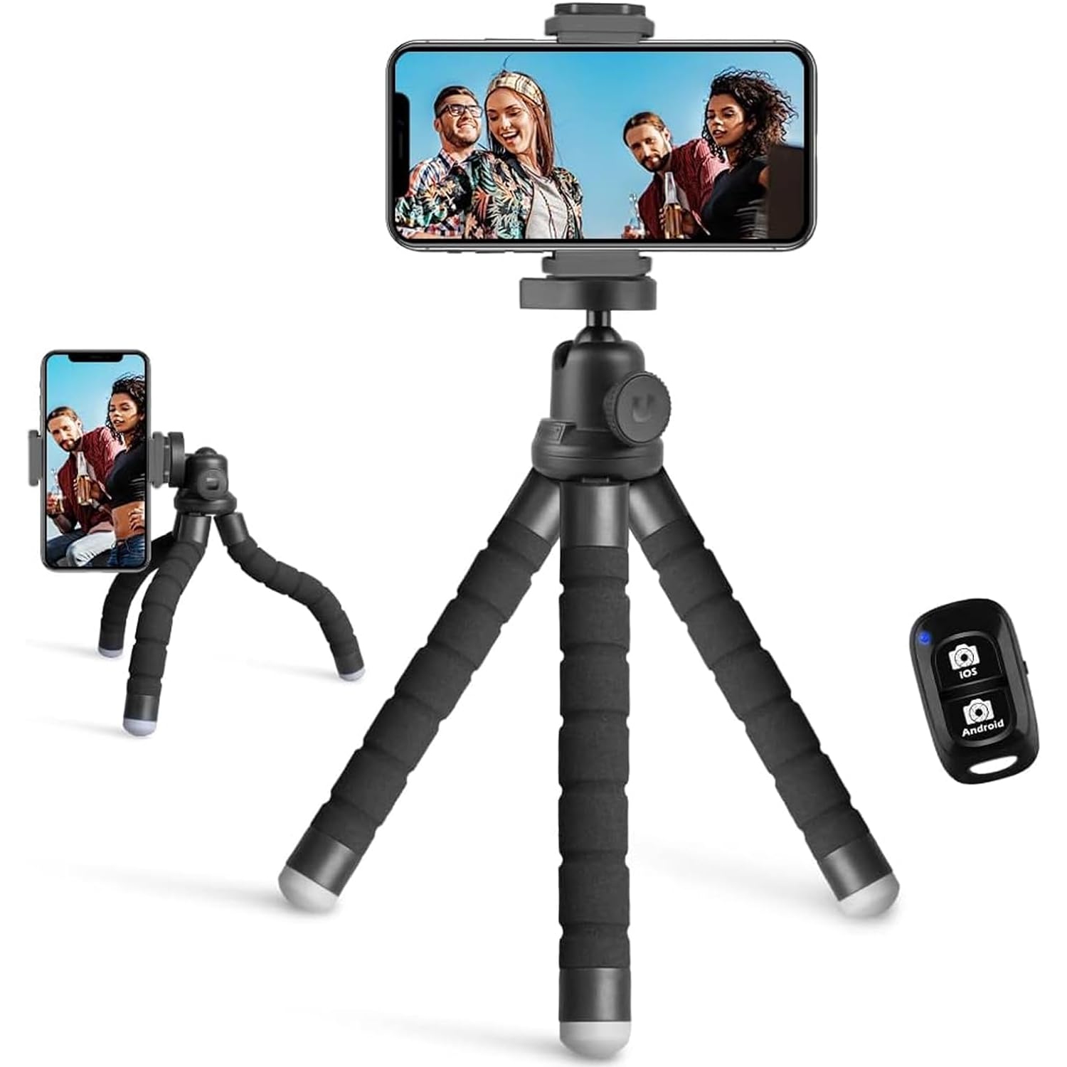 Phone Tripod, Portable and Flexible Tripod with Wireless Remote and Clip, Cell Phone Tripod Stand for photo Video Recording