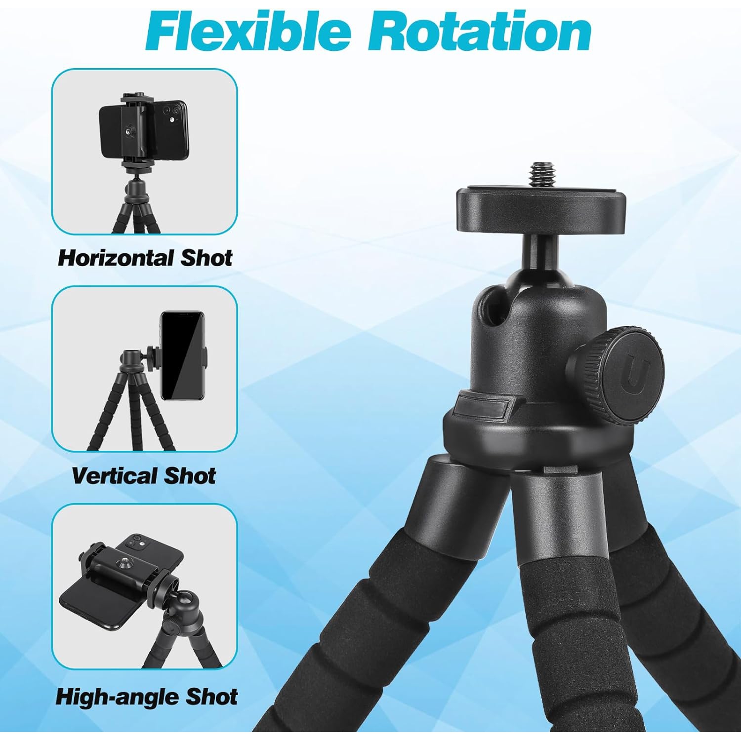 Phone Tripod, Portable and Flexible Tripod with Wireless Remote and Clip, Cell Phone Tripod Stand for photo Video Recording