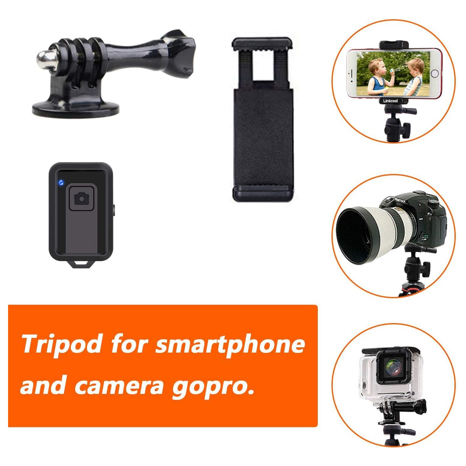 Phone Tripod, Tripod with Wireless Remote Phone Holder as iPhone Tripod, Cell Phone Tripod, Camera Tripod, Travel Tripod,Tabletop Tripod for iPhone