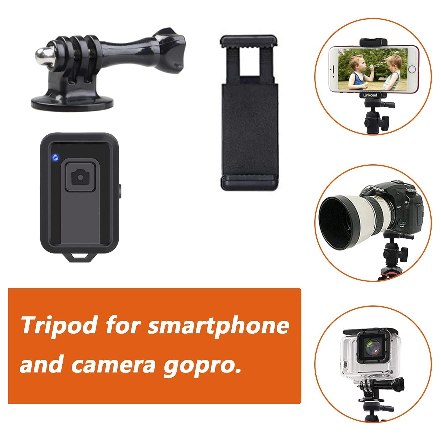 Phone Tripod, Tripod with Wireless Remote Phone Holder as iPhone Tripod, Cell Phone Tripod, Camera Tripod, Travel Tripod,Tabletop Tripod for iPhone