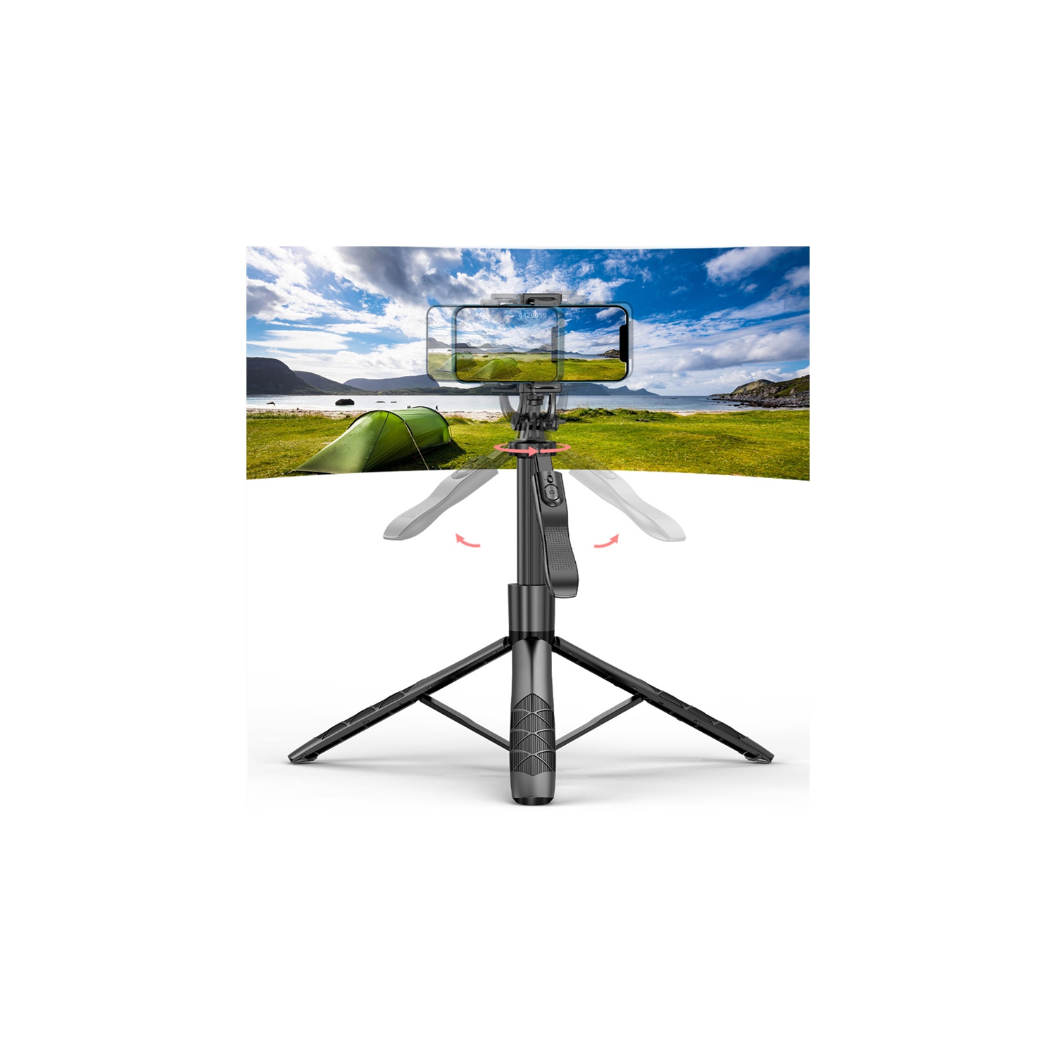 Trépied pour égoportraits de 63 po avec télécommande sans fil, trépied pour téléphone trépied portatif de voyage compatible avec iPhone 15 Android