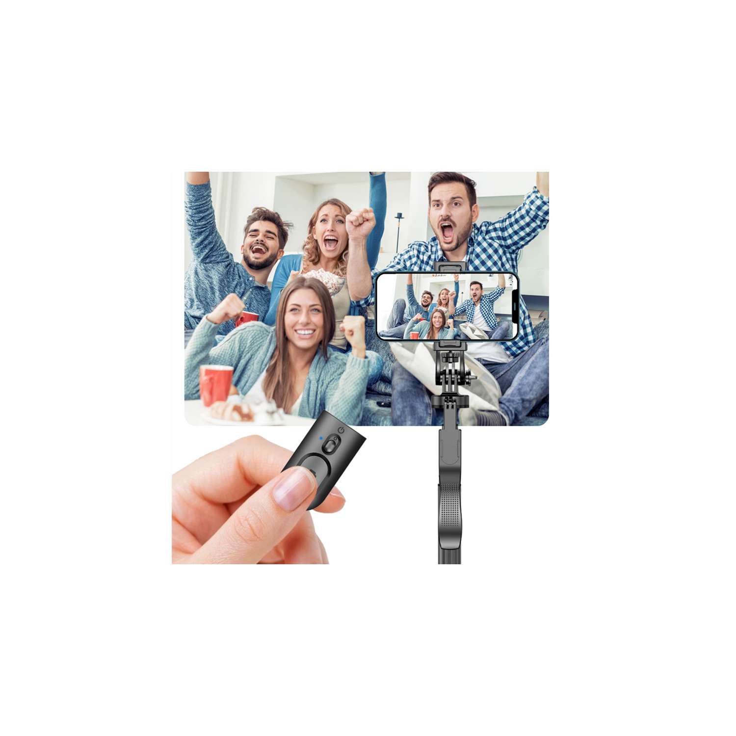 Trépied pour égoportraits de 63 po avec télécommande sans fil, trépied pour téléphone trépied portatif de voyage compatible avec iPhone 15 Android