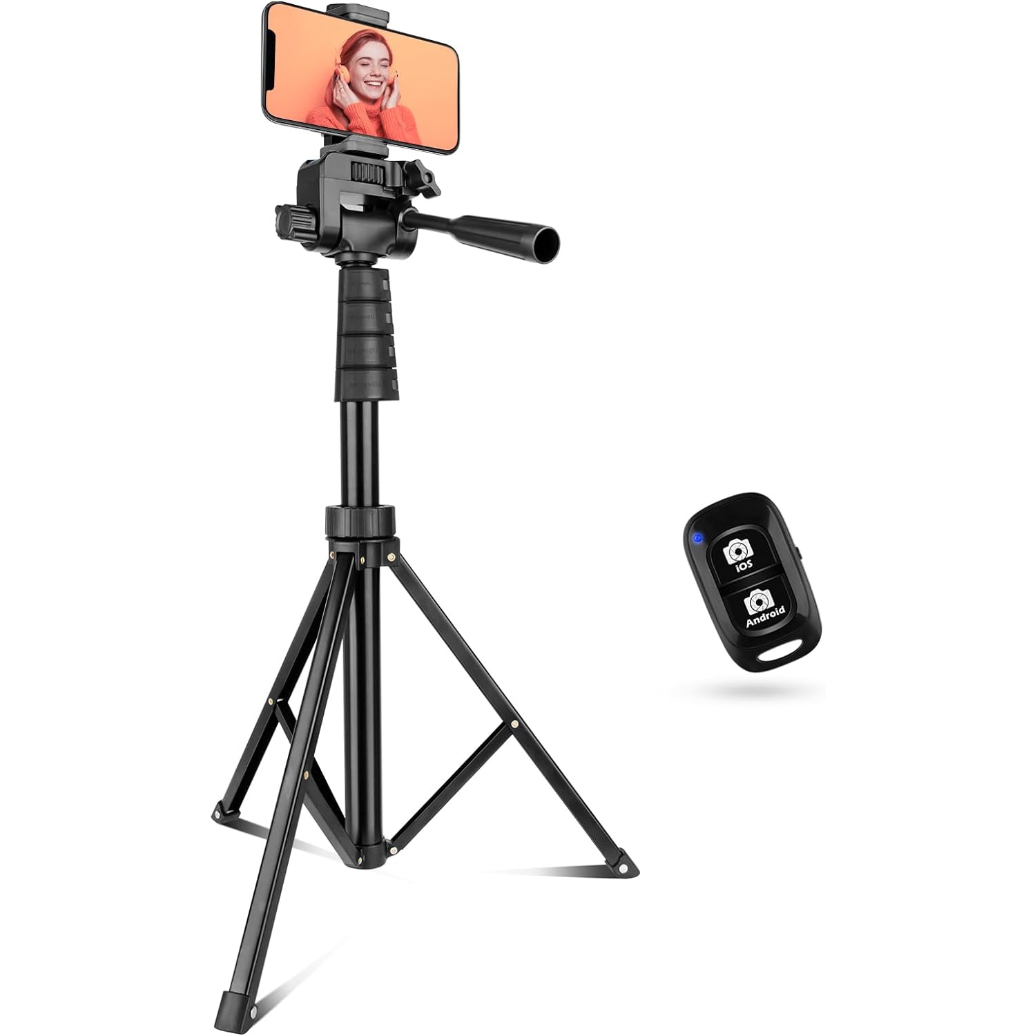 67" Phone Tripod&Camera Stand, Selfie Stick Tripod with Remote and Phone Holder, for Selfies/Video Recording/Live Streaming