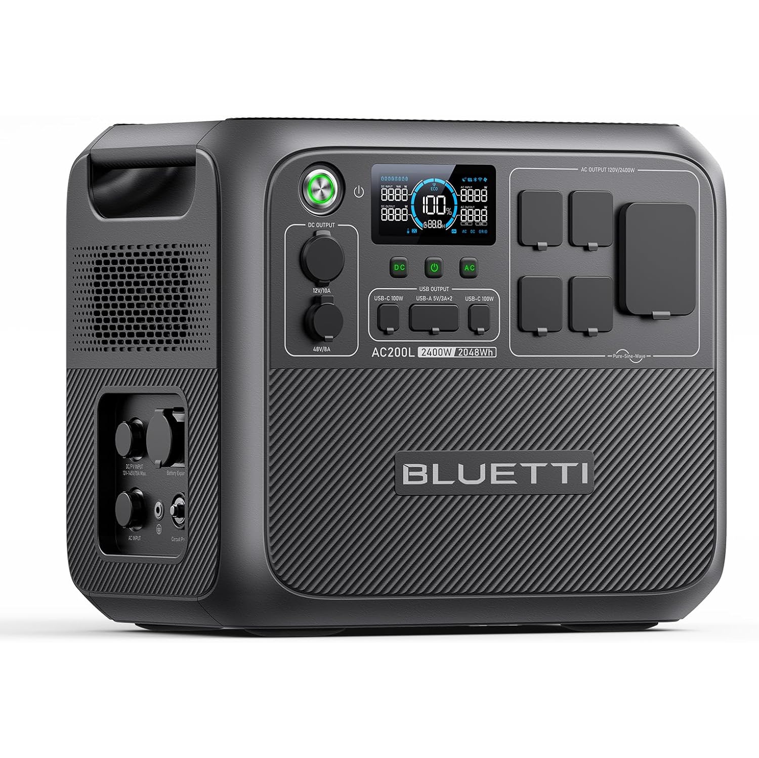 BLUETTI AC200L Portable Generator, 2048Wh Generator for Home Use, 3600W Lifting Power, 2400W Pottable Generator for Camping, 45 Mins to 80% Recharge