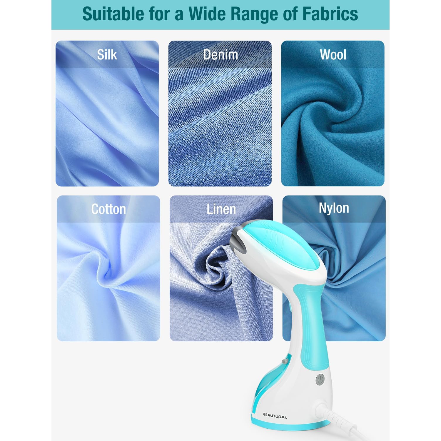 Défroisseur à vapeur portatif de 1200 W de Strak pour vêtements, chauffe-eau en 30 secondes, réservoir d'eau de 8,79 oz