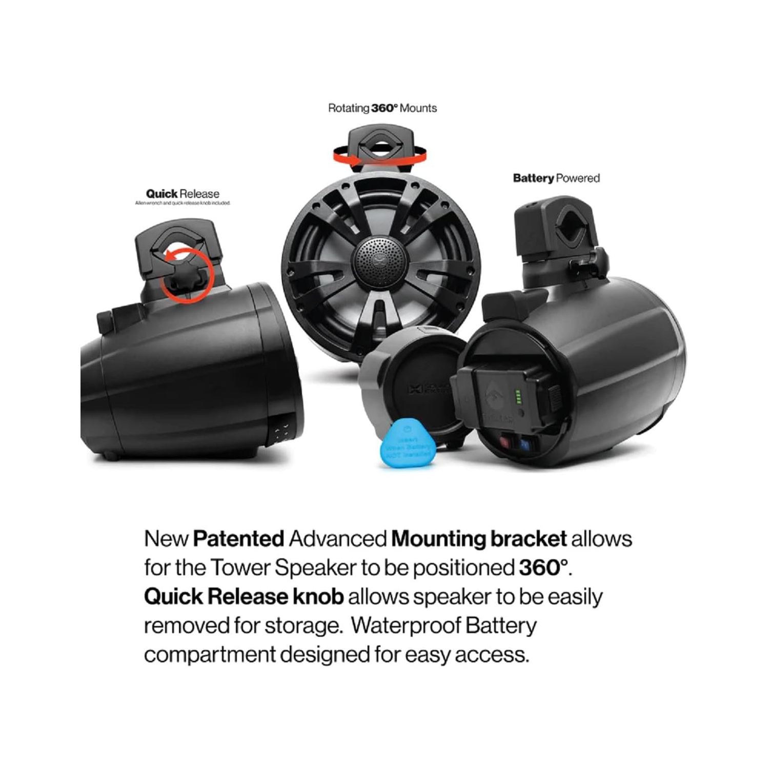 T8 ExtremeTower Powersports Marine Waterproof Sealed 8-inch 2-Way Passive Speakers 2-pc Set – White