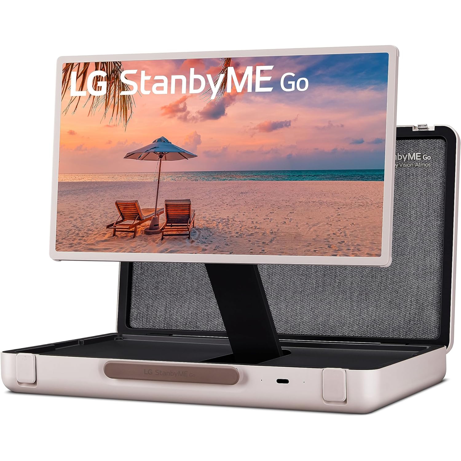 LG 27-Inch StanbyME Go Portable Smart 1080P Touch Screen (27LX5QKNA, 2023 Model), Calming Beige- Open Box (10/10 Condition)