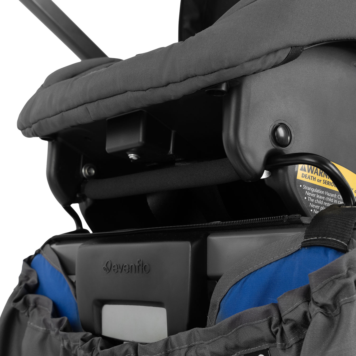 Chariot poussette double Shyft Rideshare d'Evenflo - Bleu électrique