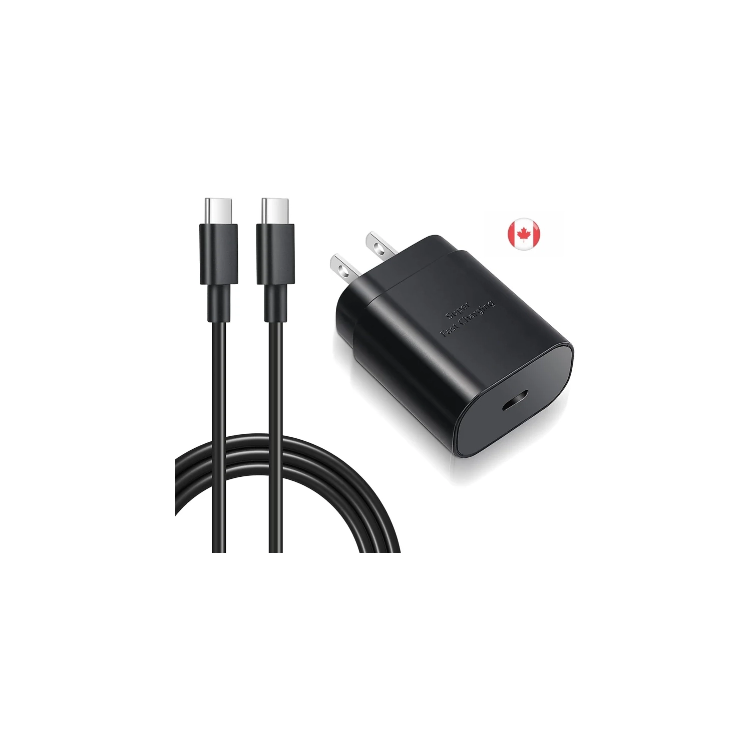 25&nbsp;W – Chargeur rapide USB-C et câble 6&nbsp;pi pour Galaxy S23/S24 Ultra, S22, S21, S20, A14/A53/A23/A54, Z Fold5/Flip5, Note, Pixel, Tab S8+ -