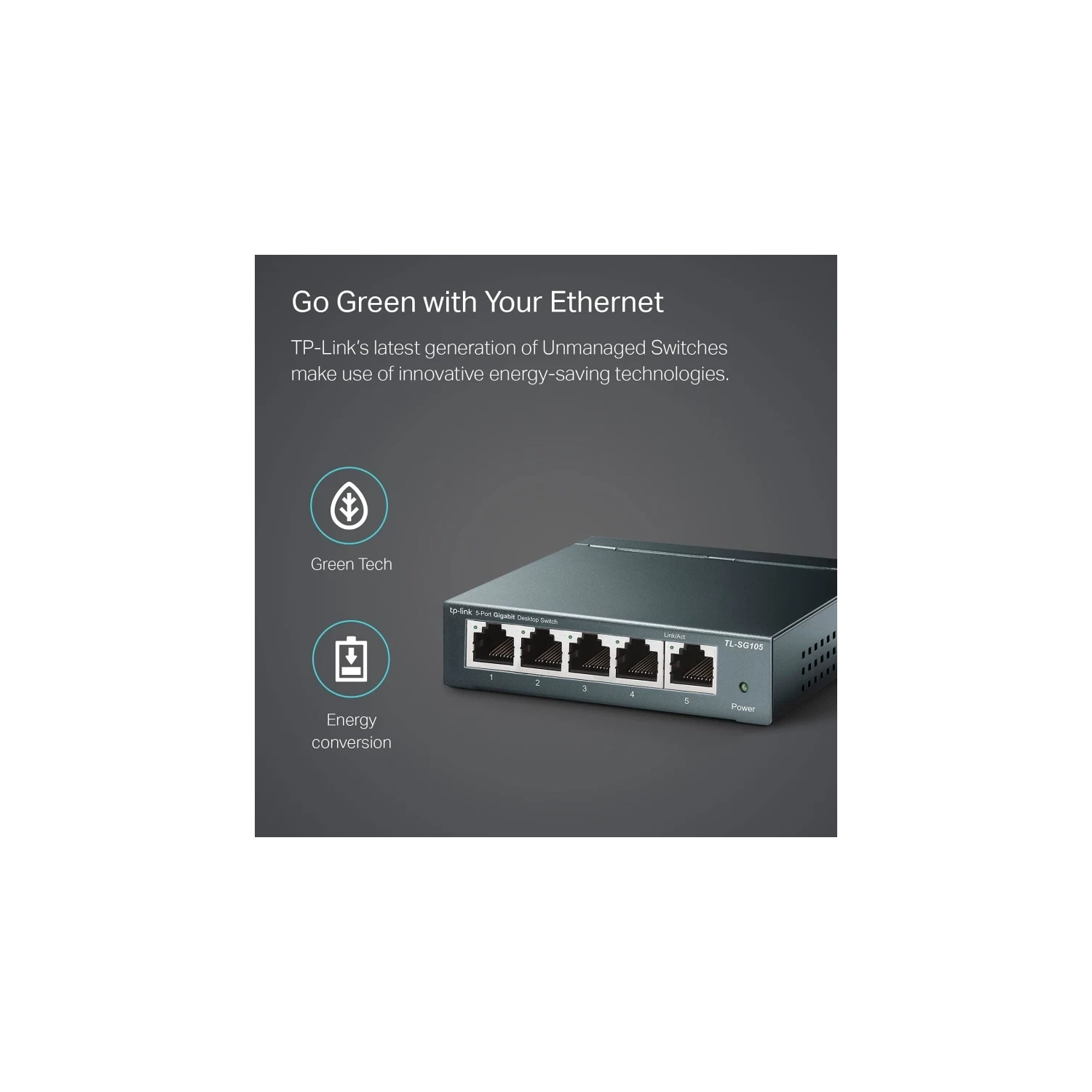 TL-SG105 5-Port Gigabit Unmanaged Ethernet Network Switch - Plug and Play, Fanless Metal Design - Shielded Ports, Traffic Optimization - Limited