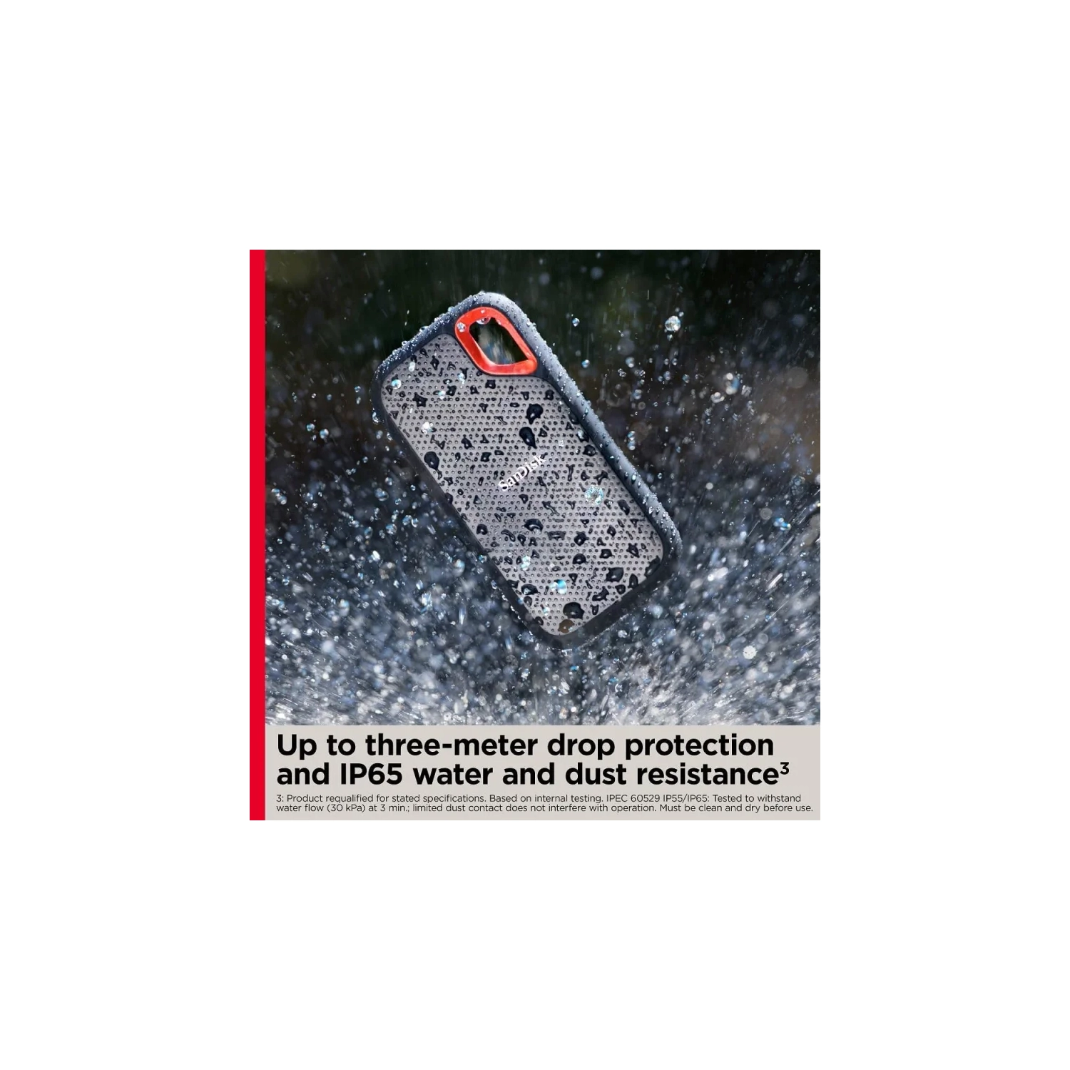 SanDisk 1TB Extreme Portable SSD: Up to 1050MB/s, USB-C, USB 3.2 Gen 2, IP65 Water and Dust Resistance, Updated Firmware - External Solid State Drive