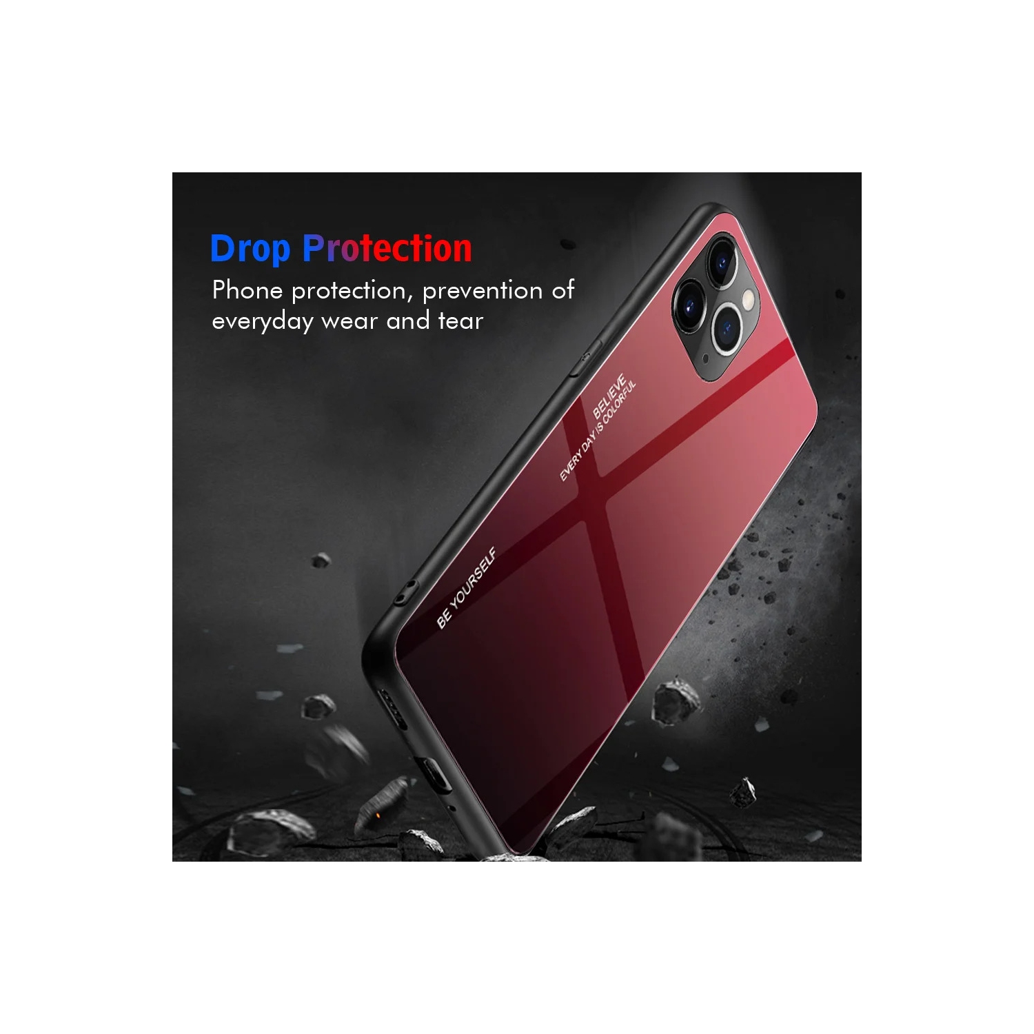 Gradient Glass Case for iPhone 12 and 12 PRO, Slim Thin Anti-Scratch Shockproof Protective Case, Tempered Glass Back Cover-FREE SHIPPING