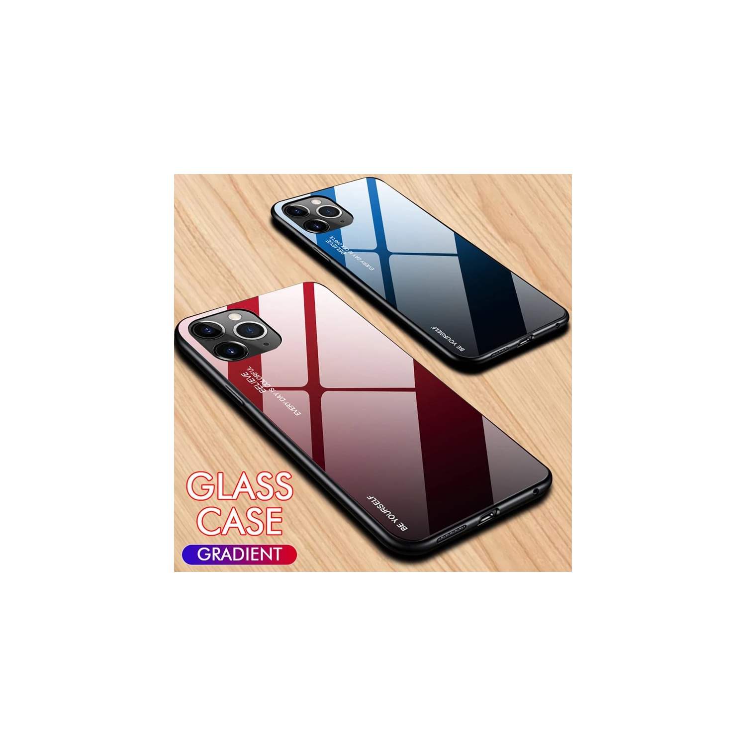 Gradient Glass Case for iPhone 12 and 12 PRO, Slim Thin Anti-Scratch Shockproof Protective Case, Tempered Glass Back Cover-FREE SHIPPING