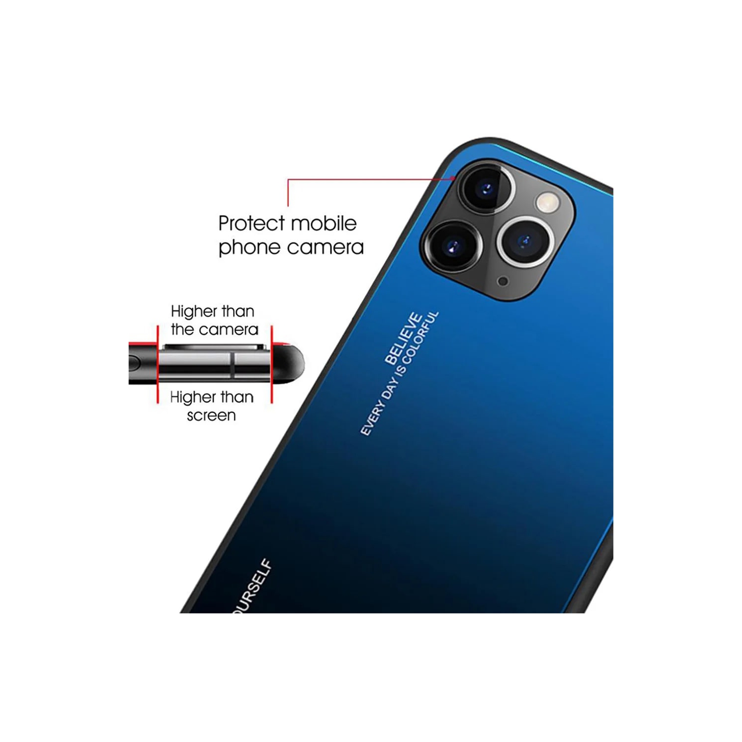 Gradient Glass Case for iPhone 12 and 12 PRO, Slim Thin Anti-Scratch Shockproof Protective Case, Tempered Glass Back Cover-FREE SHIPPING