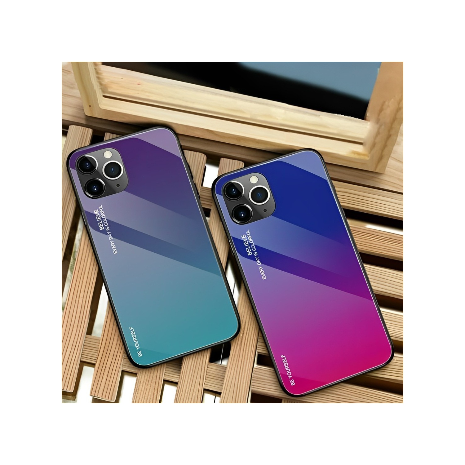 Gradient Glass Case for iPhone 13 PRO MAX, Slim Thin Anti-Scratch Shockproof Protective Case, Tempered Glass Back Cover-FREE SHIPPING