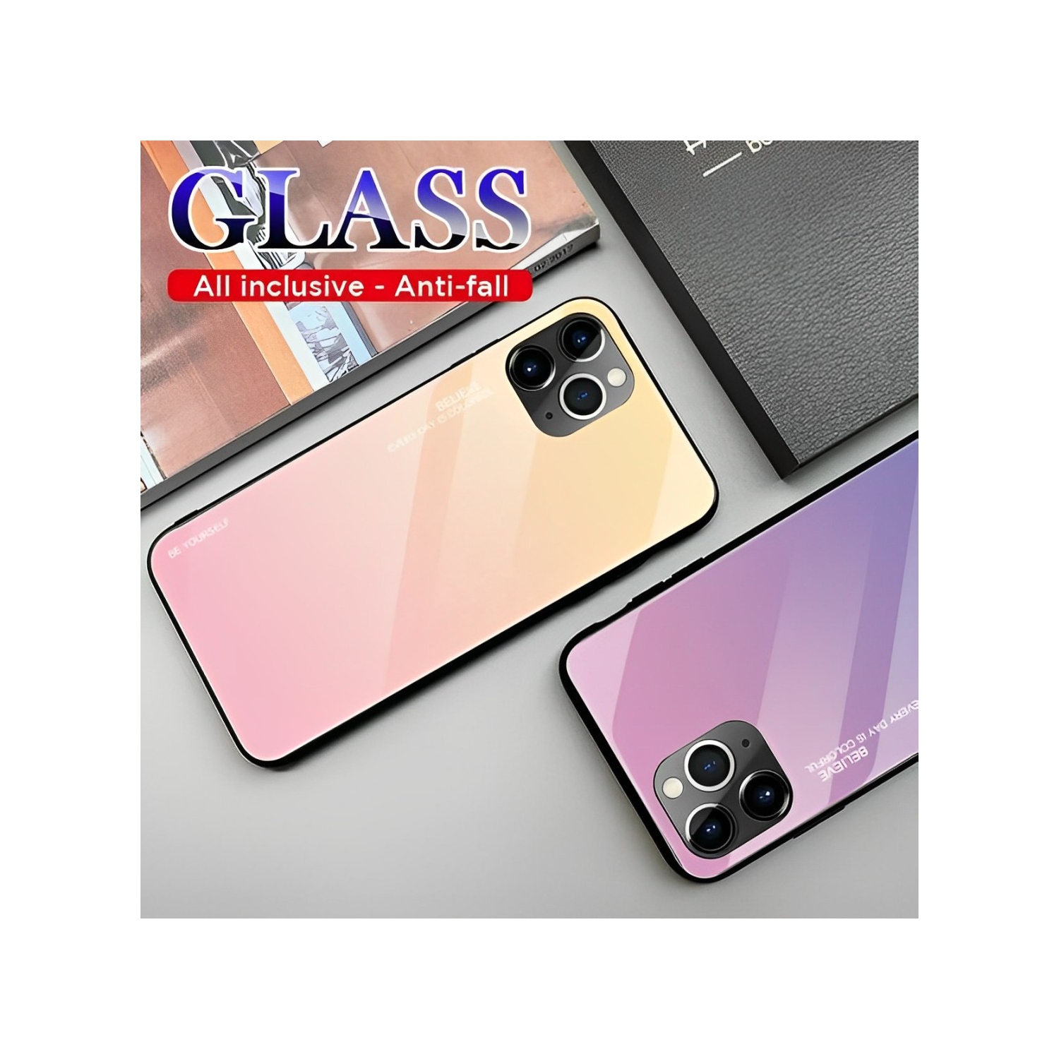 Gradient Glass Case for iPhone 13 PRO MAX, Slim Thin Anti-Scratch Shockproof Protective Case, Tempered Glass Back Cover-FREE SHIPPING