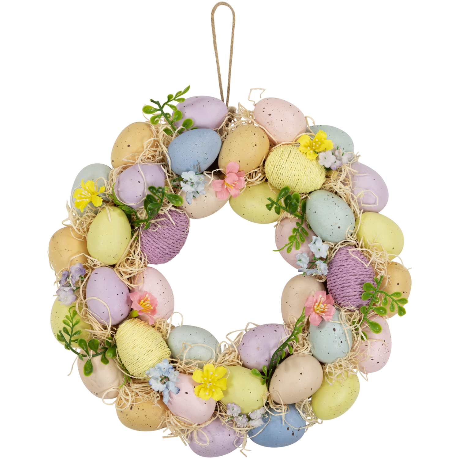 Floral and Easter Egg Spring Wreath - 12.5" - Multicolor