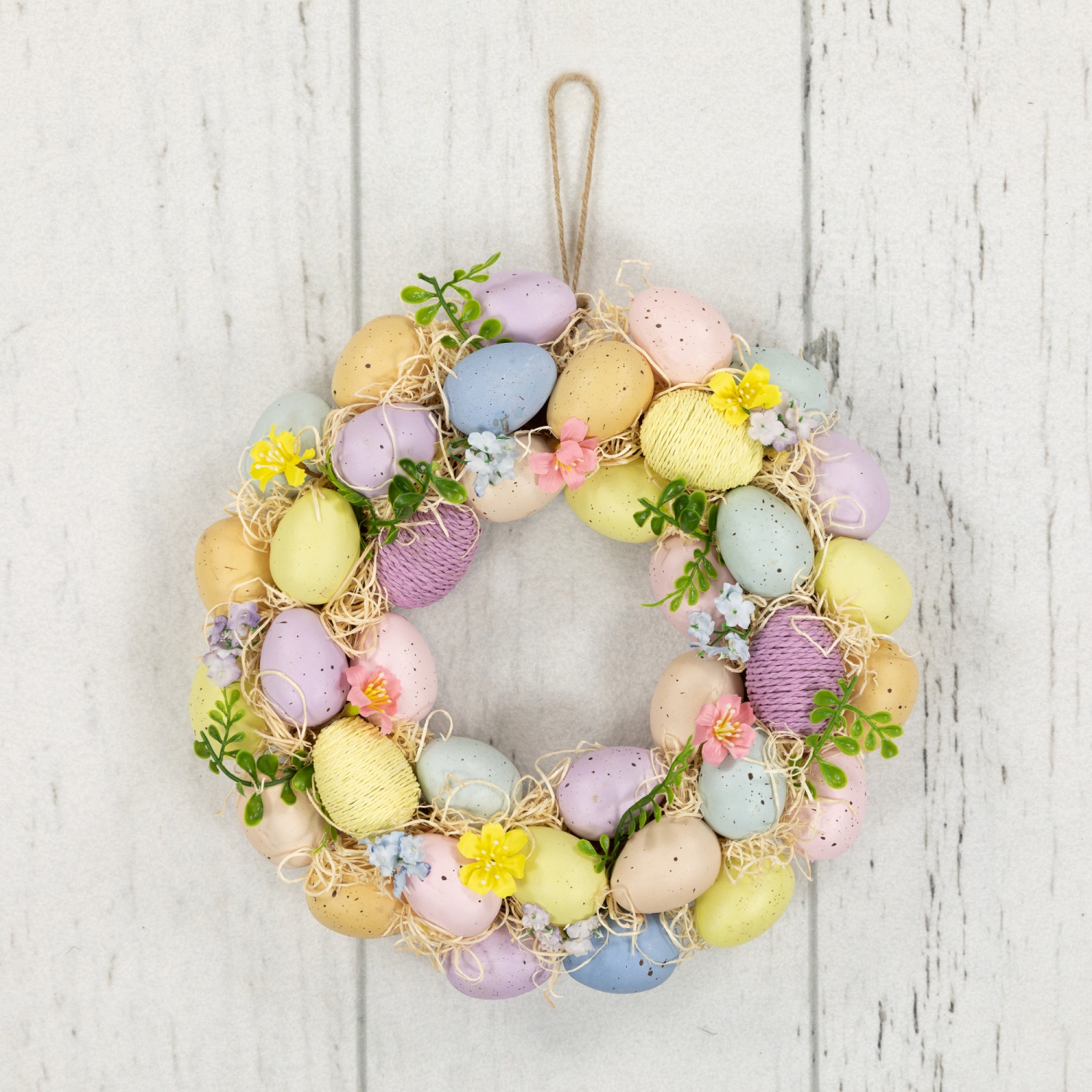 Floral and Easter Egg Spring Wreath - 12.5" - Multicolor