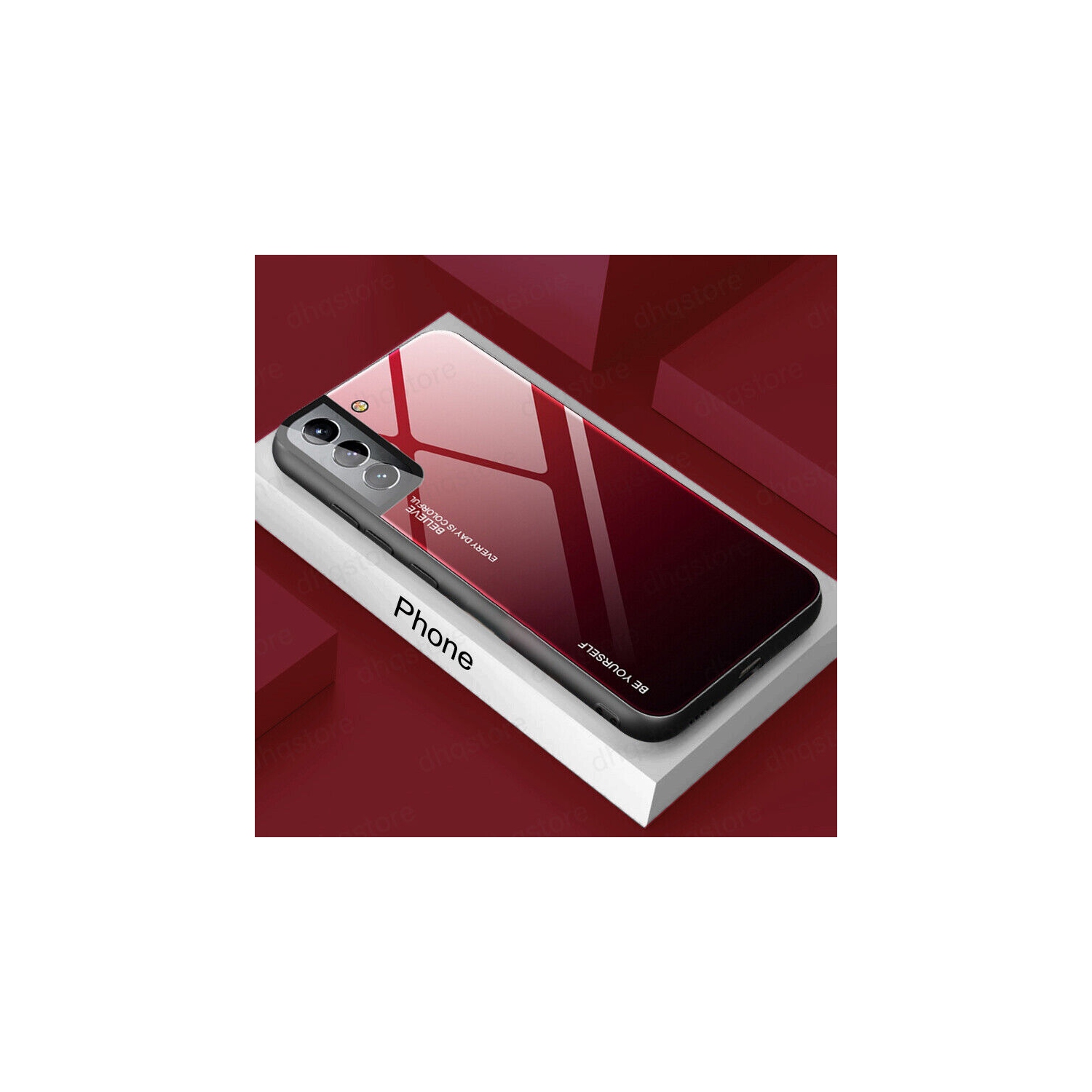 Gradient Glass Case for Samsung S22 PLUS, Slim Thin Anti-Scratch Shockproof Protective Case, Tempered Glass Back Cover-FREE SHIPPING