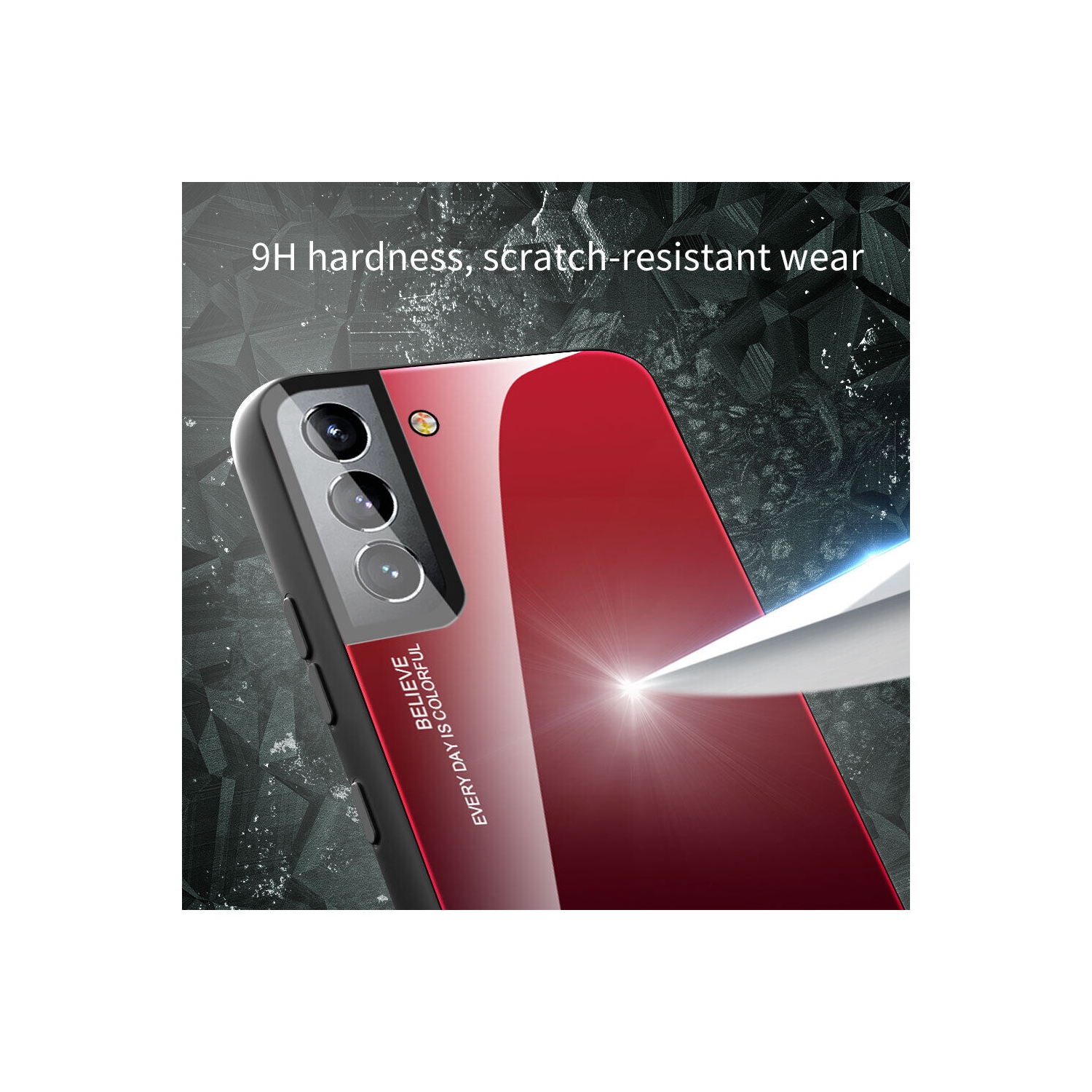 Gradient Glass Case for Samsung S22, Slim Thin Anti-Scratch Shockproof Protective Case, Tempered Glass Back Cover-FREE SHIPPING