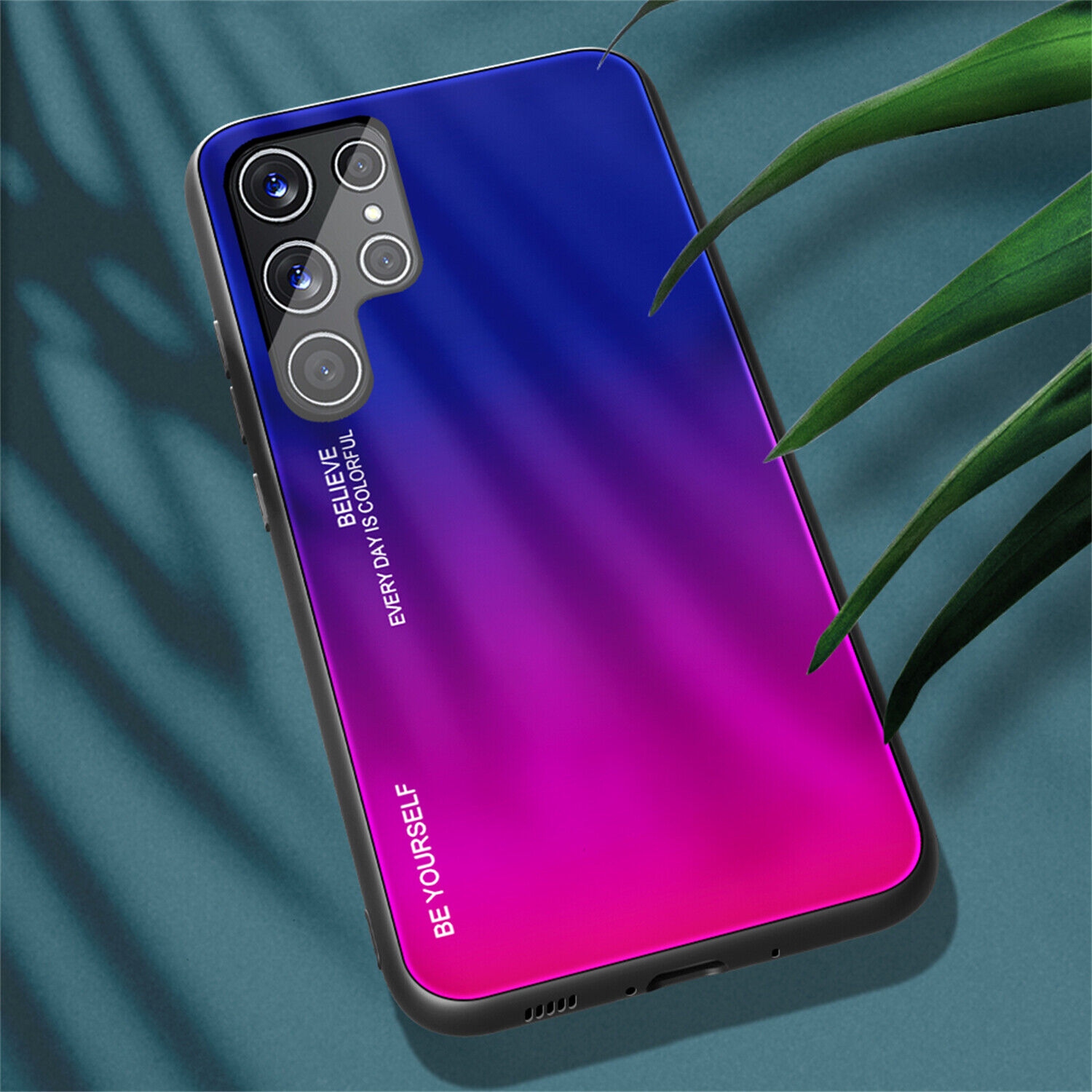 Étui en verre gradient pour Samsung S22 ULTRA, étui protecteur mince, mince et antichoc, EXPÉDITION sans couvercle arrière en verre trempé
