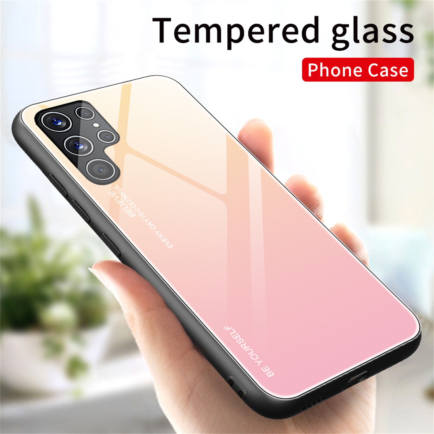 Étui en verre gradient pour Samsung S22 ULTRA, étui protecteur mince, mince et antichoc, EXPÉDITION sans couvercle arrière en verre trempé