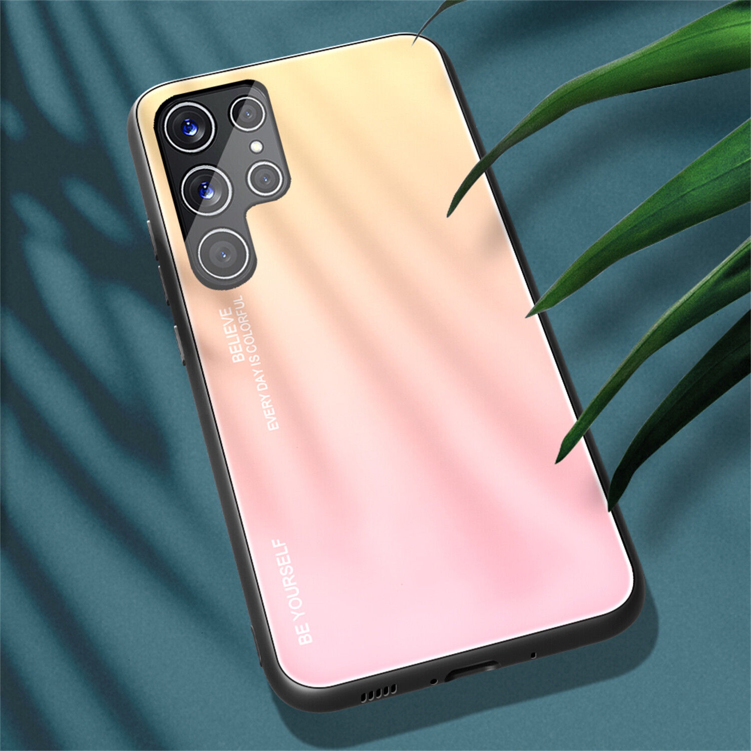 Étui en verre gradient pour Samsung S22 ULTRA, étui protecteur mince, mince et antichoc, EXPÉDITION sans couvercle arrière en verre trempé