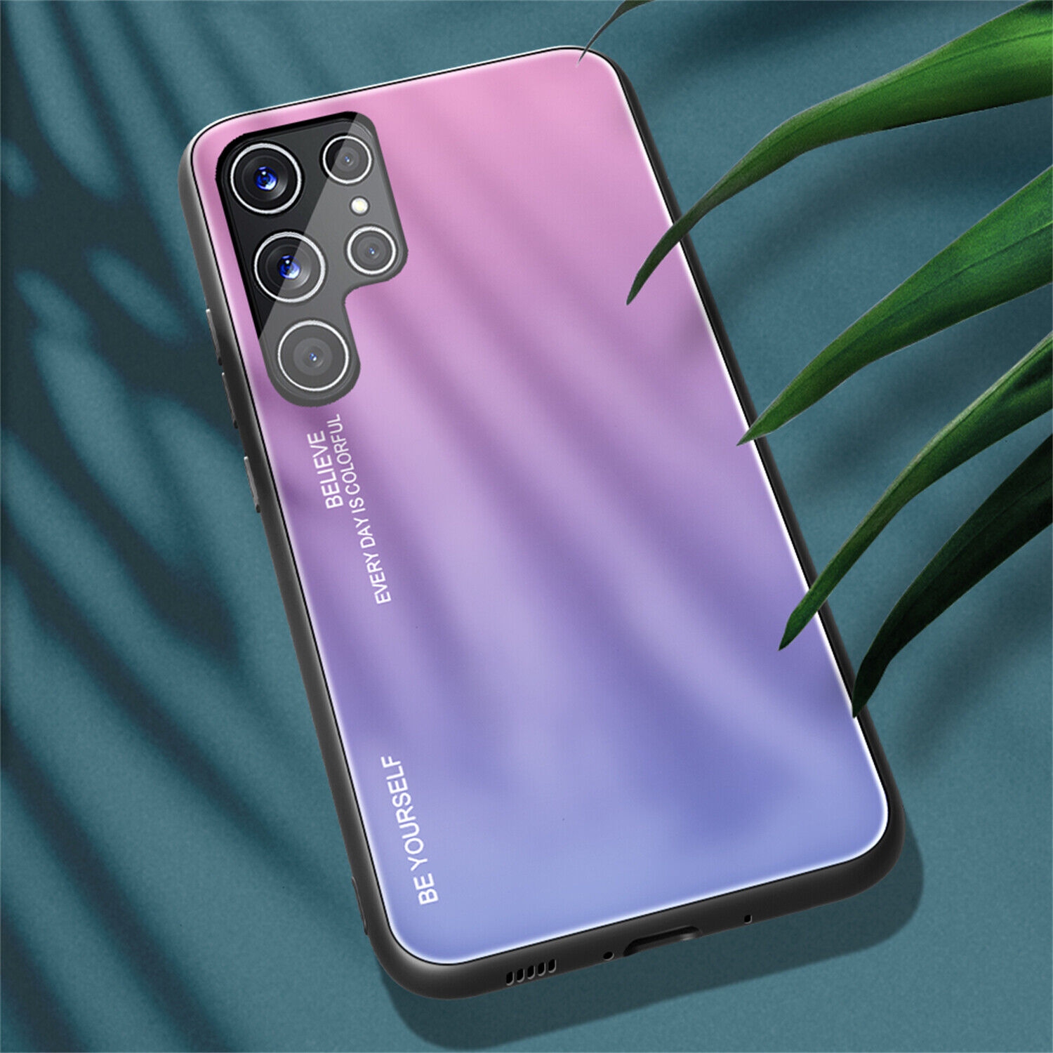 Étui en verre gradient pour Samsung S22 ULTRA, étui protecteur mince, mince et antichoc, EXPÉDITION sans couvercle arrière en verre trempé
