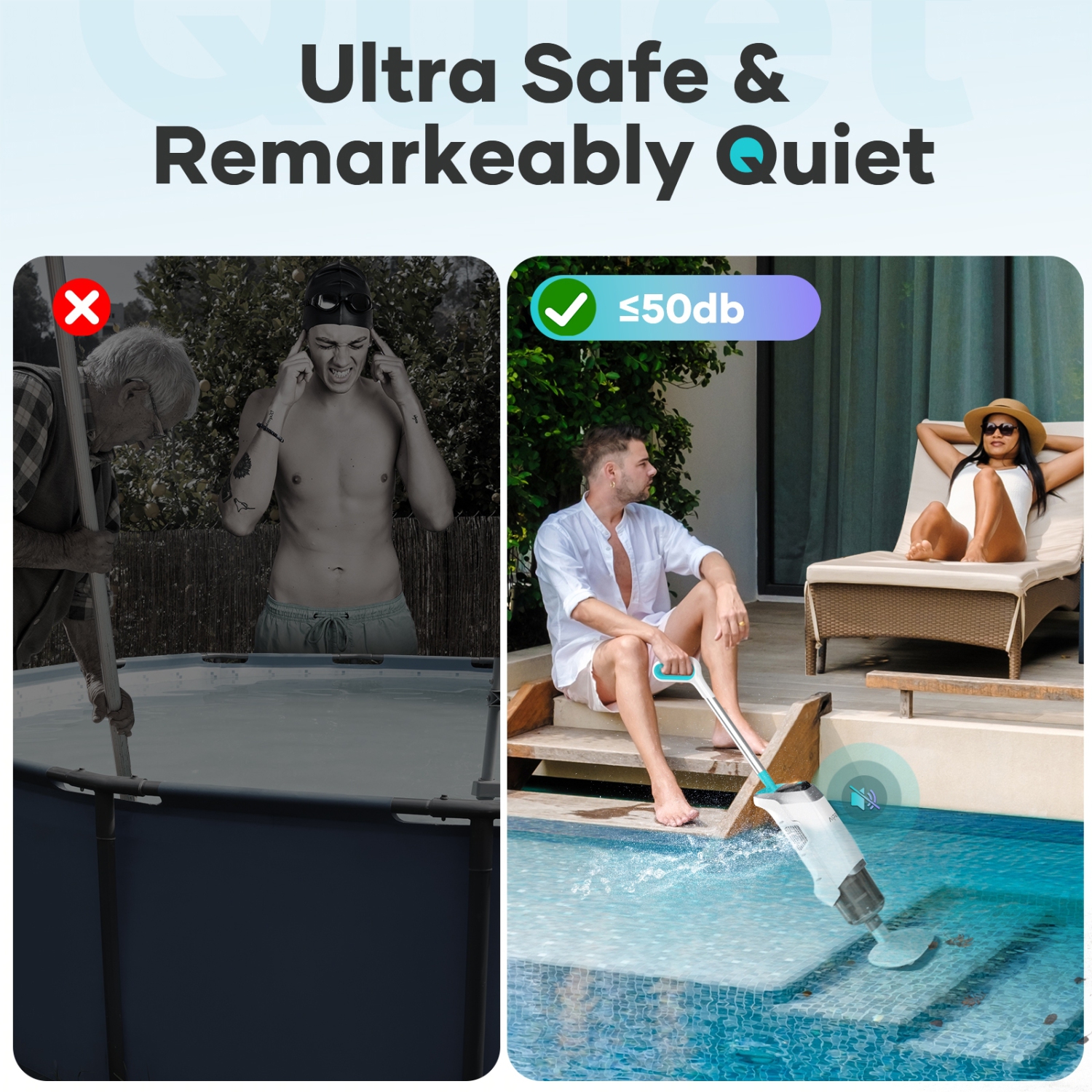 Aiper Pilot V2 - Rechargeable Handheld Pool Vacuum Cleaner for Hot Tubs, Above-Ground Inflatable Pools, Works with Pool Poles