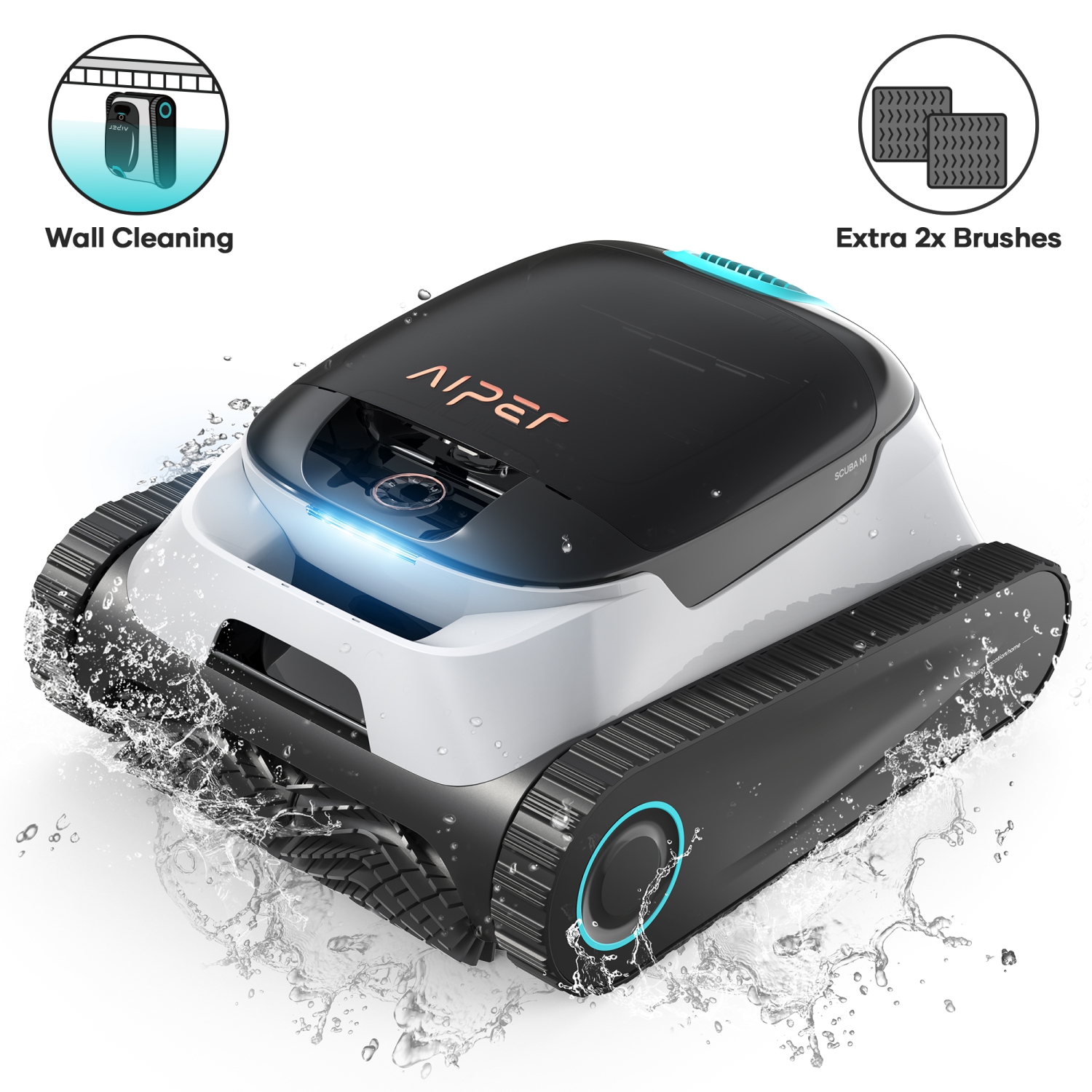 Aiper Scuba N1 - Cordless Robotic Pool Cleaner for In-Ground Pools up to 1600sq.ft, Automatic Pool Vacuum, Lasts 150 Mins