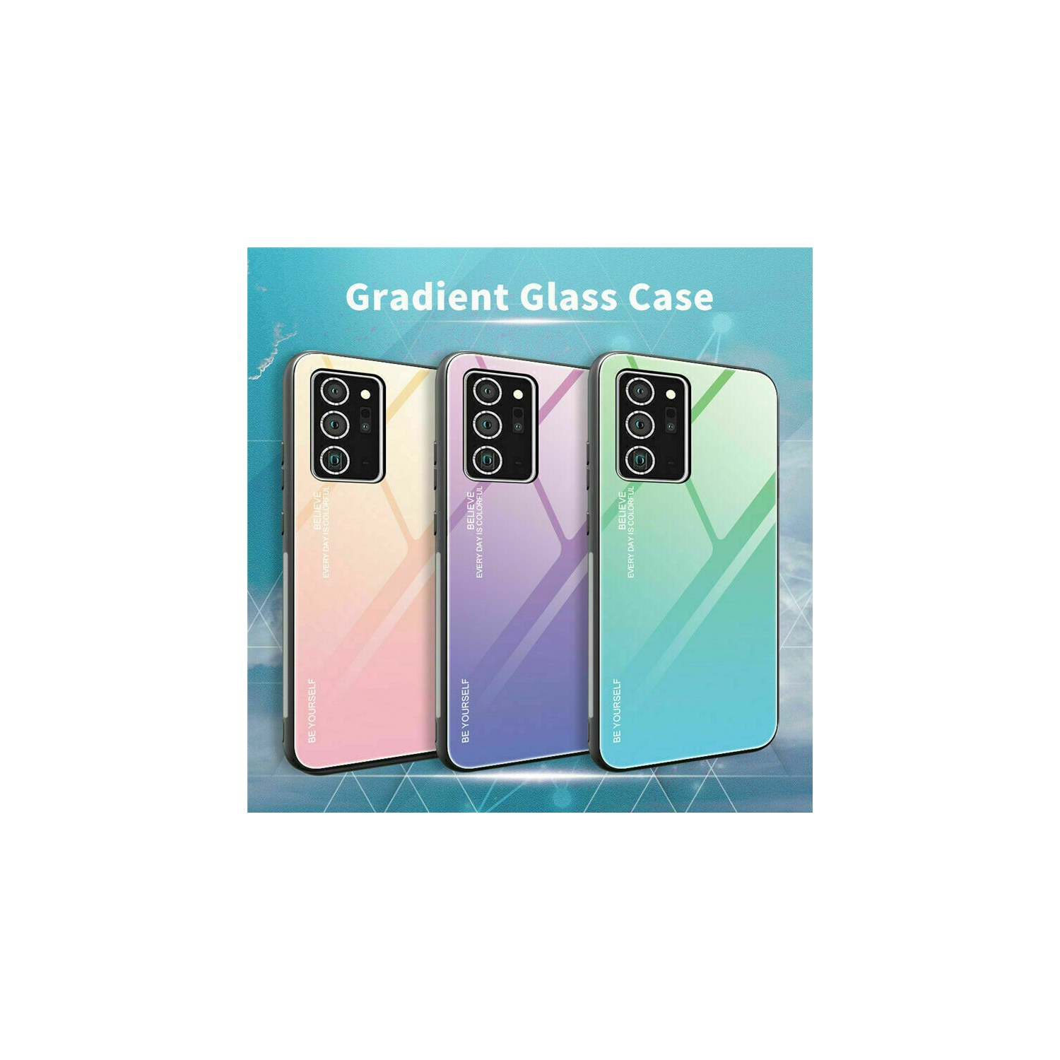 Étui en verre gradient pour Samsung NOTE 20 ULTRA, étui protecteur mince, anti-rayures, EXPÉDITION sans couvercle arrière en verre trempé