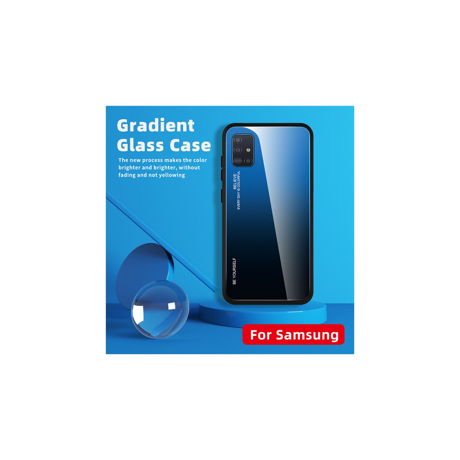 Étui en verre gradient pour Samsung S20FE, étui protecteur mince, anti-rayures, arrière EN verre trempé, EXPÉDITION GRATUITE