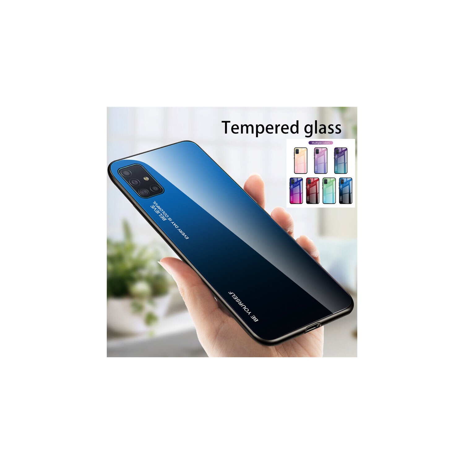 Étui en verre gradient pour Samsung S20FE, étui protecteur mince, anti-rayures, arrière EN verre trempé, EXPÉDITION GRATUITE