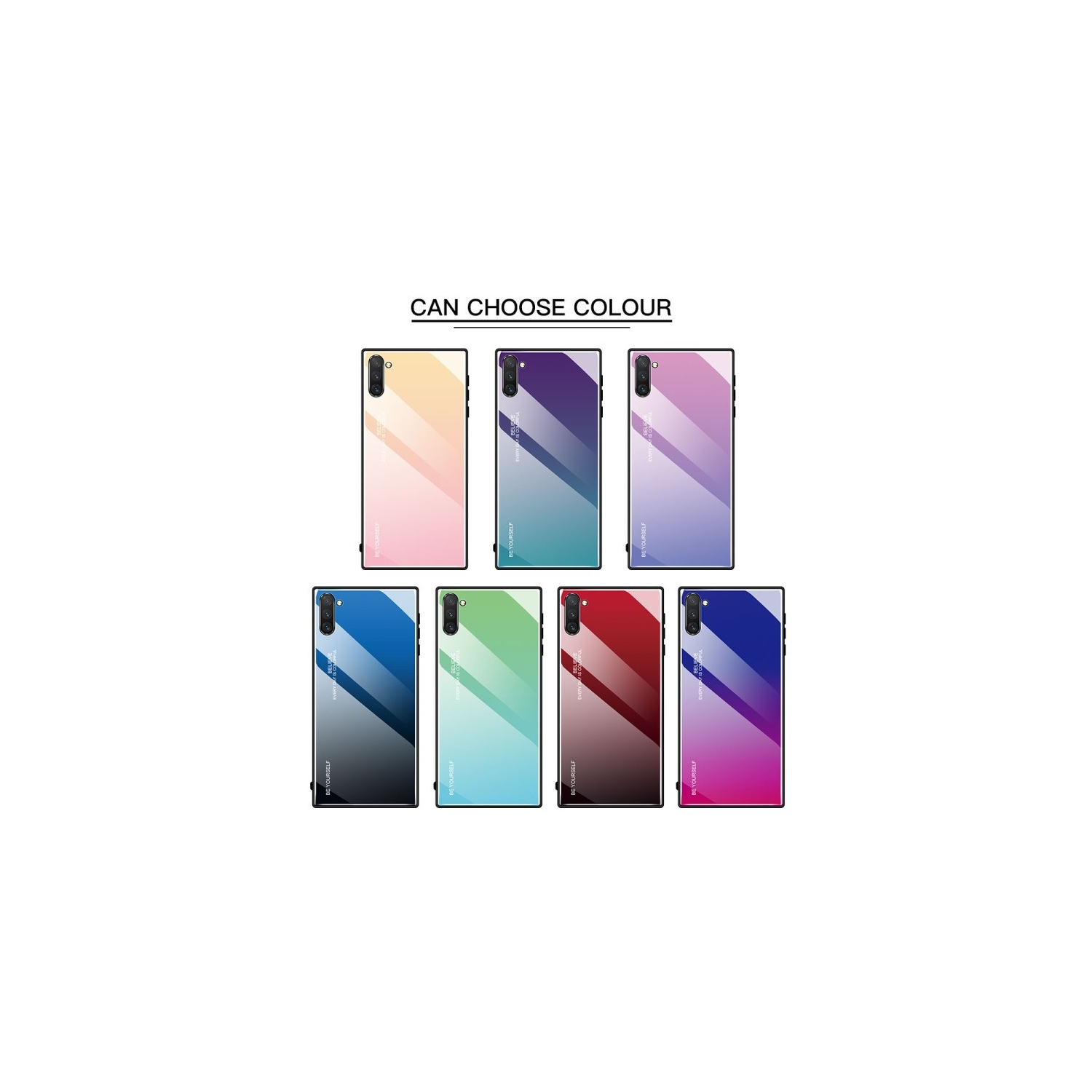 Étui en verre gradient pour Samsung NOTE 10 PLUS, étui de protection mince, mince et antichoc, EXPÉDITION sans couvercle arrière EN verre trempé