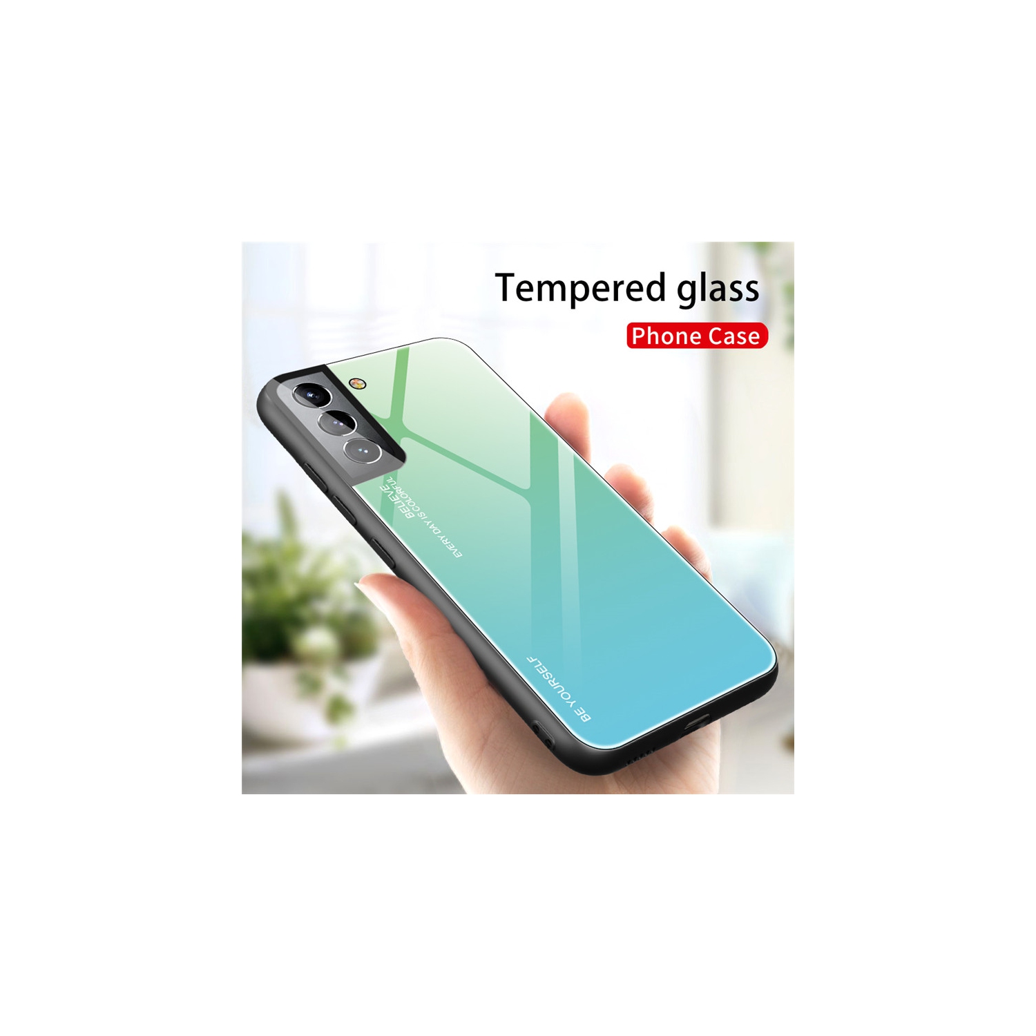 Gradient Glass Case for Samsung S21FE, Slim Thin Anti-Scratch Shockproof Protective Case, Tempered Glass Back Cover-FREE SHIPPING