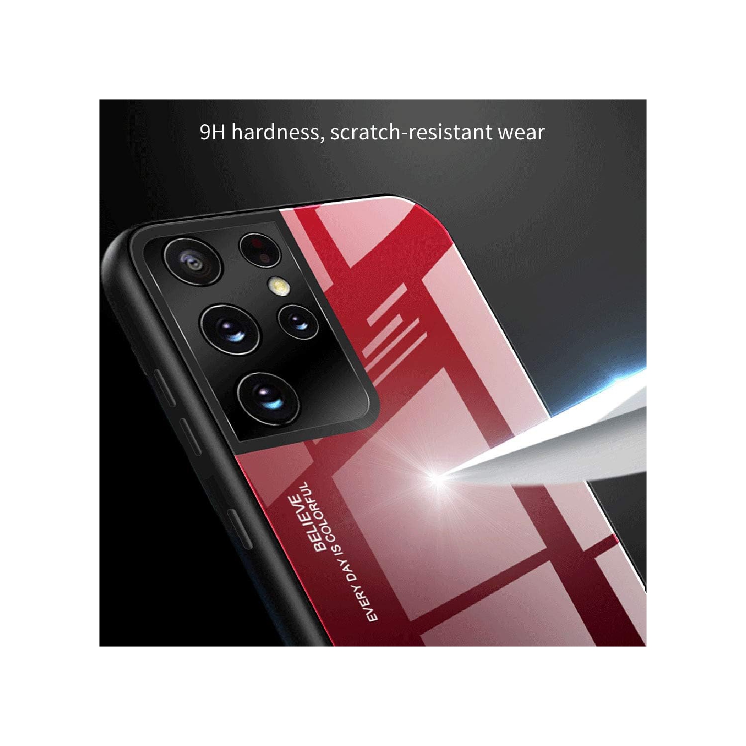 Étui en verre gradient pour Samsung S21 ULTRA, étui protecteur mince, mince et antichoc, EXPÉDITION sans couvercle arrière en verre trempé