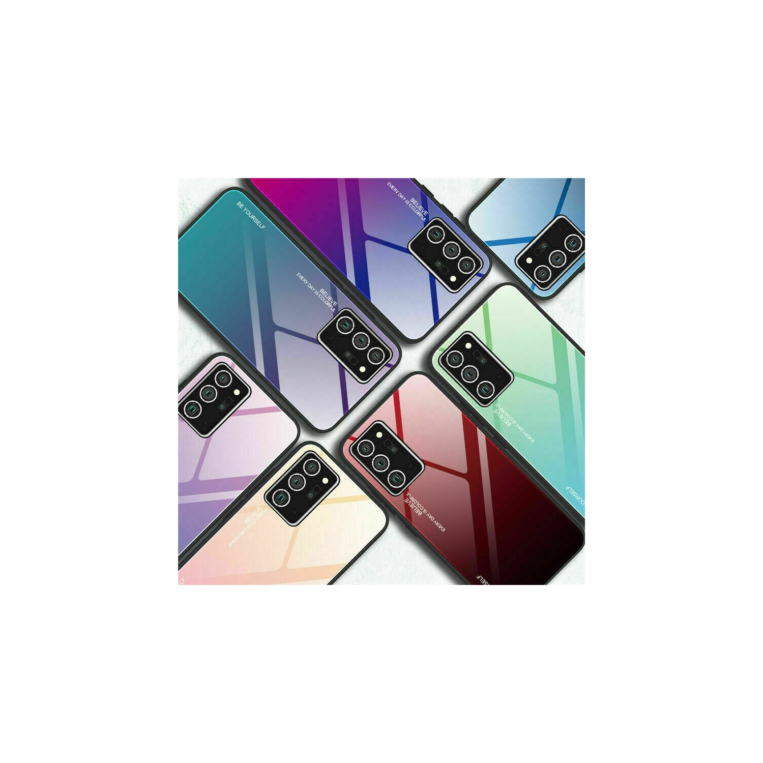 Gradient Glass Case for Samsung A71, Slim Thin Anti-Scratch Shockproof Protective Case, Tempered Glass Back Cover-FREE SHIPPING