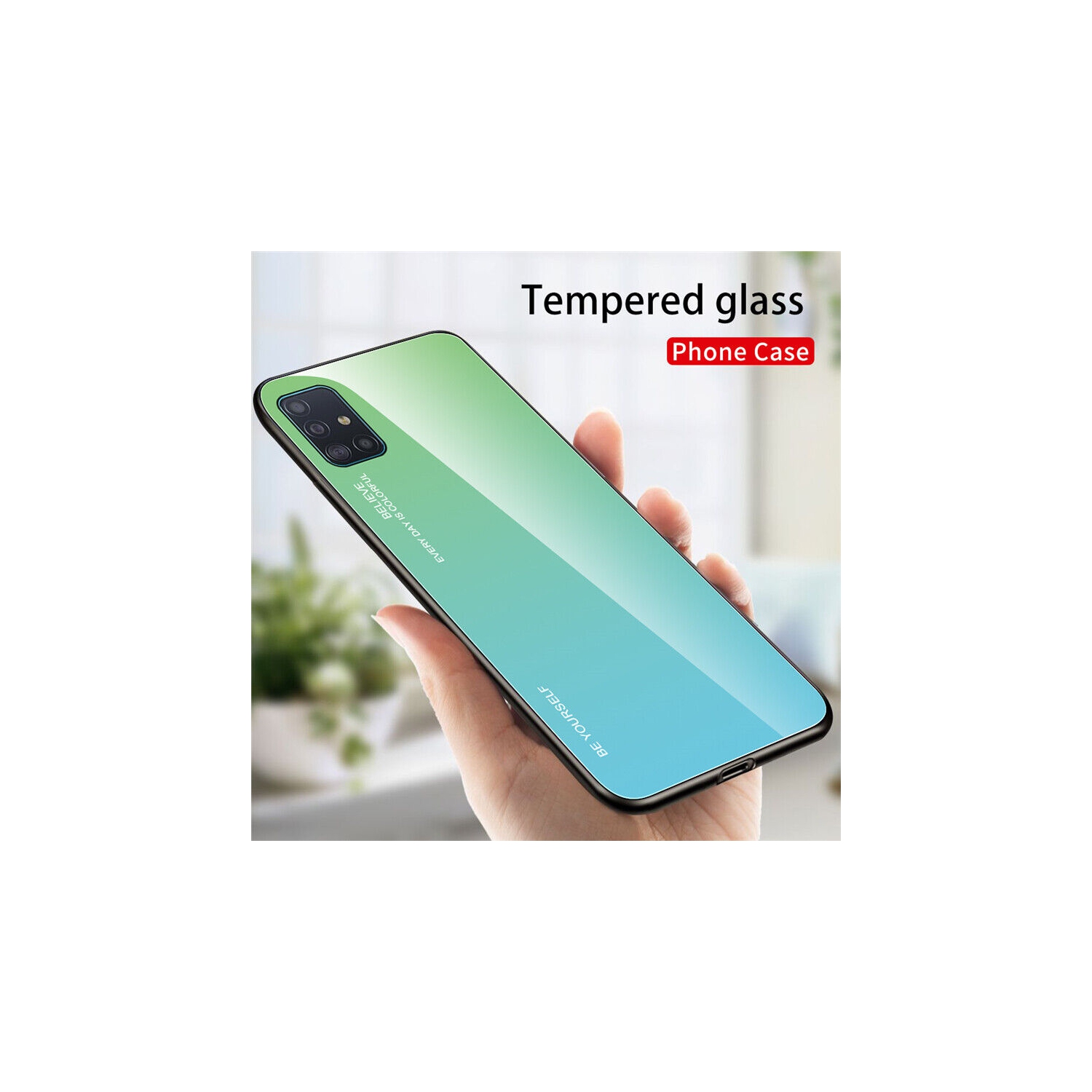 Étui en verre gradient pour Samsung A71, étui protecteur mince, anti-rayures, arrière EN verre trempé, EXPÉDITION GRATUITE