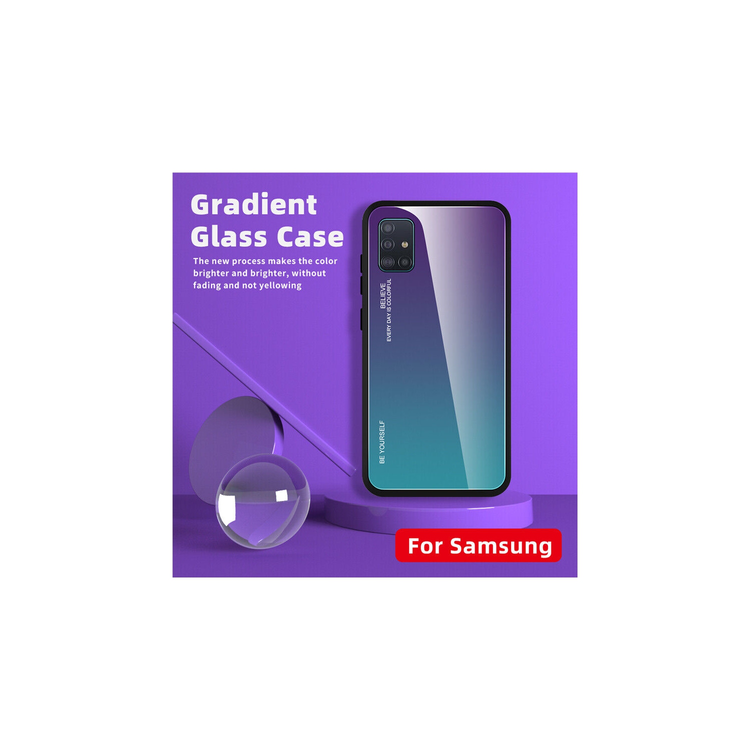 Étui en verre gradient pour Samsung S20, étui protecteur mince, anti-rayures, arrière EN verre trempé, EXPÉDITION GRATUITE