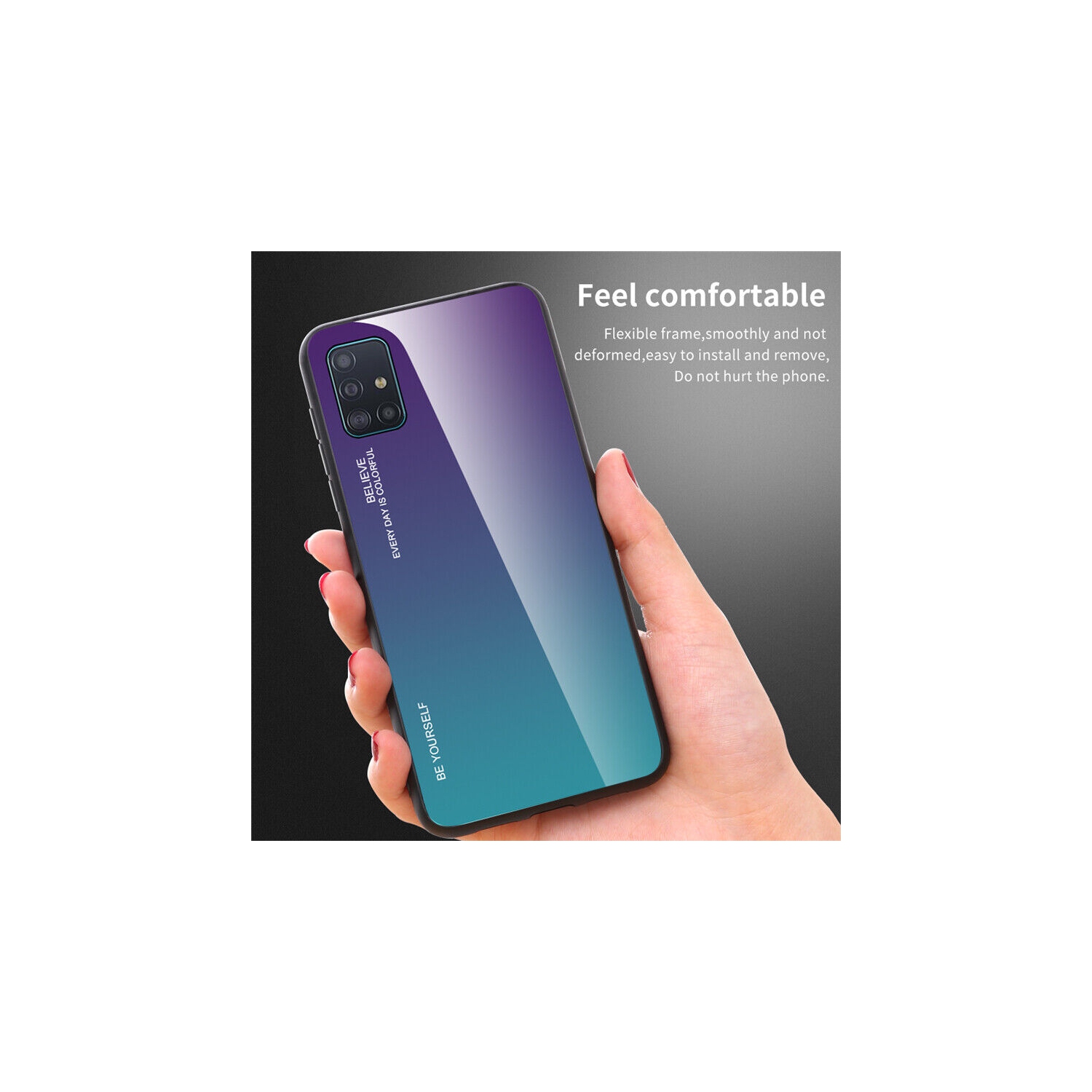 Étui en verre gradient pour Samsung S20, étui protecteur mince, anti-rayures, arrière EN verre trempé, EXPÉDITION GRATUITE