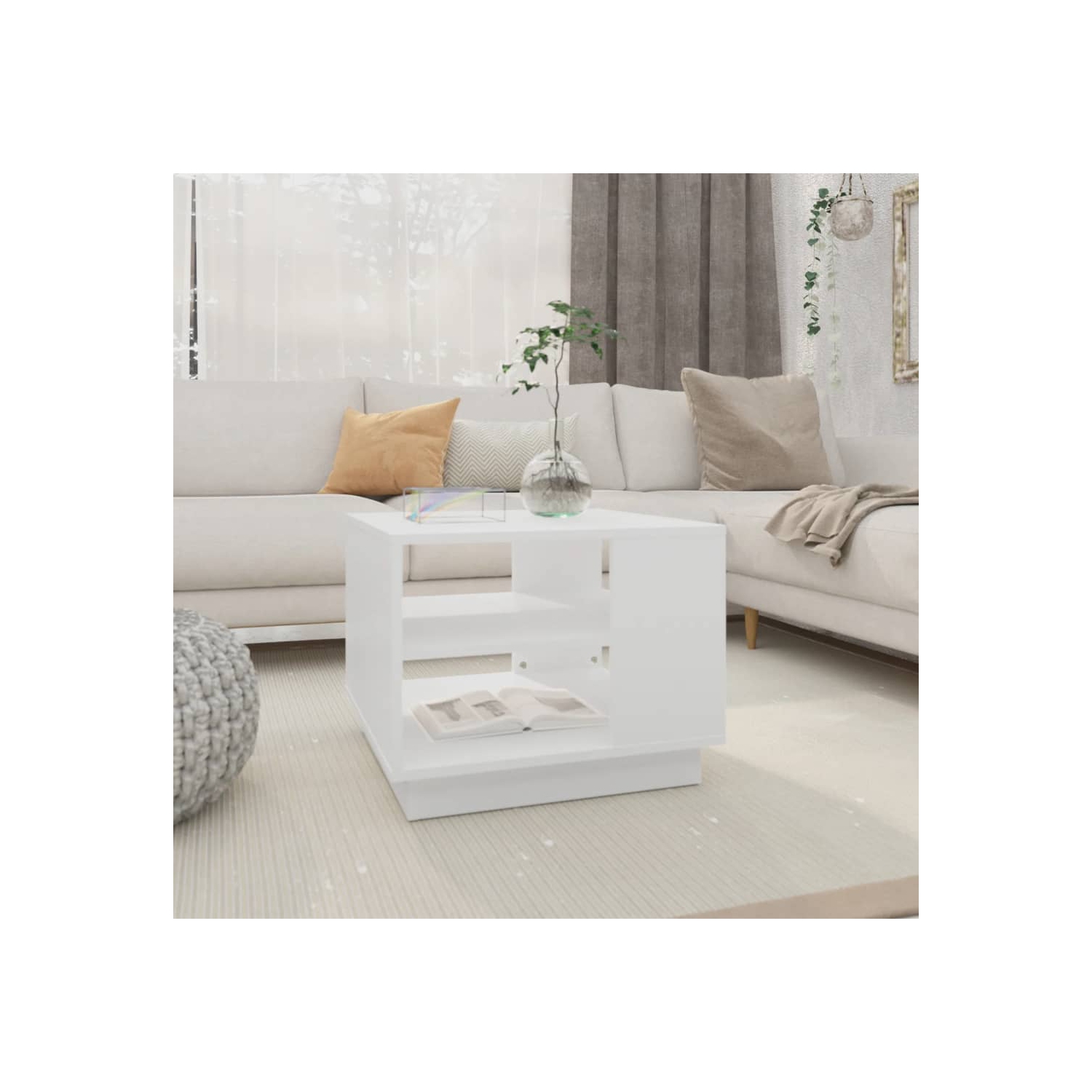 vidaXL Coffee Table White 55x55x43 cm Engineered Wood