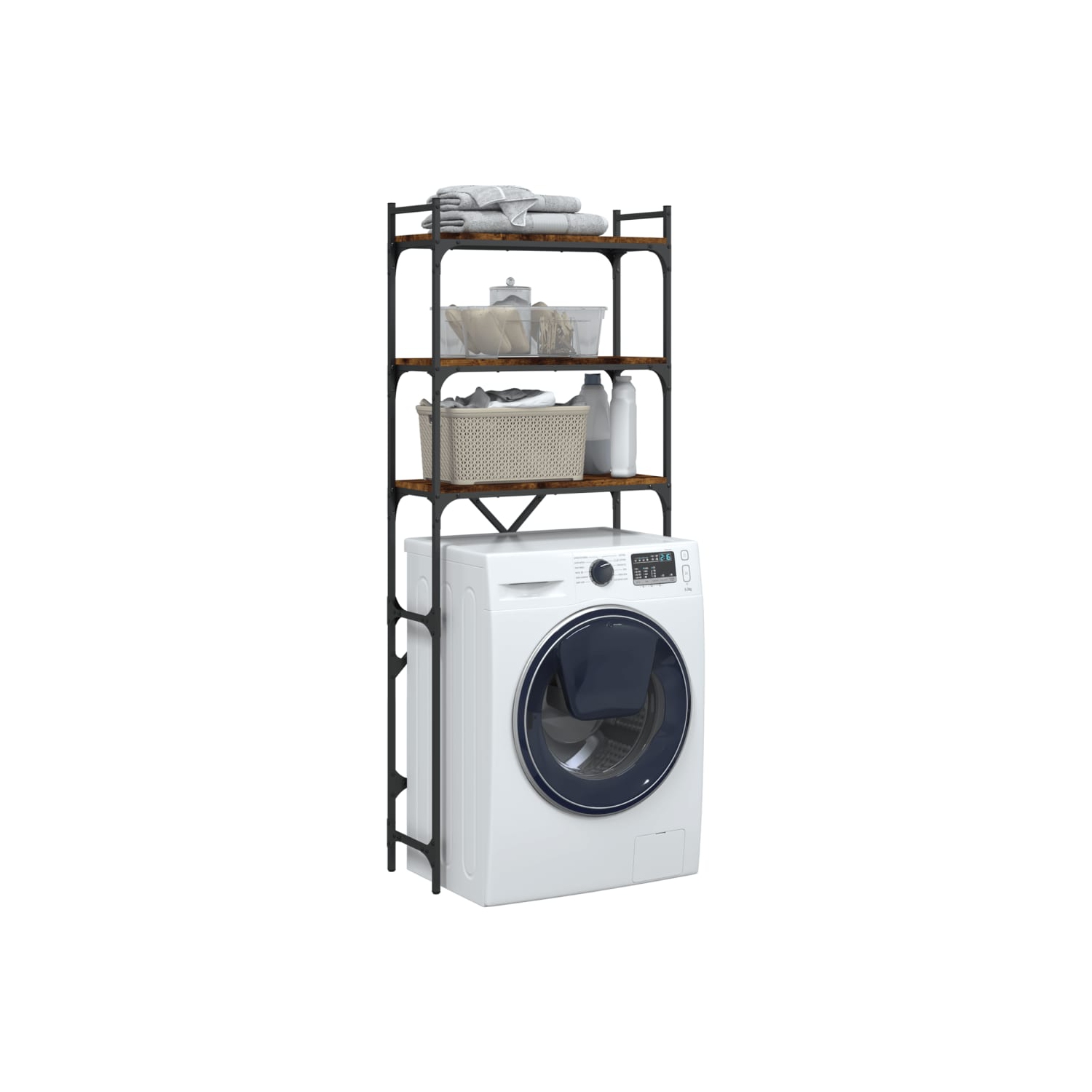 Tablette pour laveuse VIdaXL chêne fumé 67x25x163&nbsp;cm bois d'ingénierie